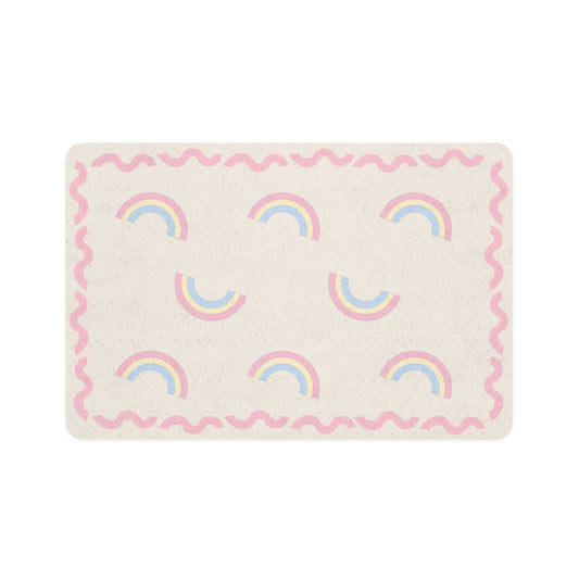 Pastel Rainbow Pet Food Mat