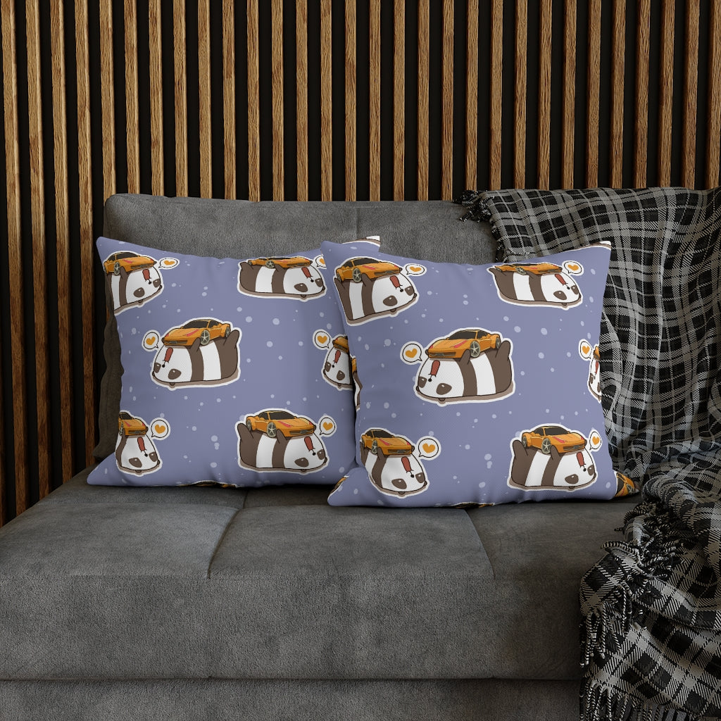 Panda Loves Car Pillow Case - Throw Pillow Cover - Grandmillennial Style
