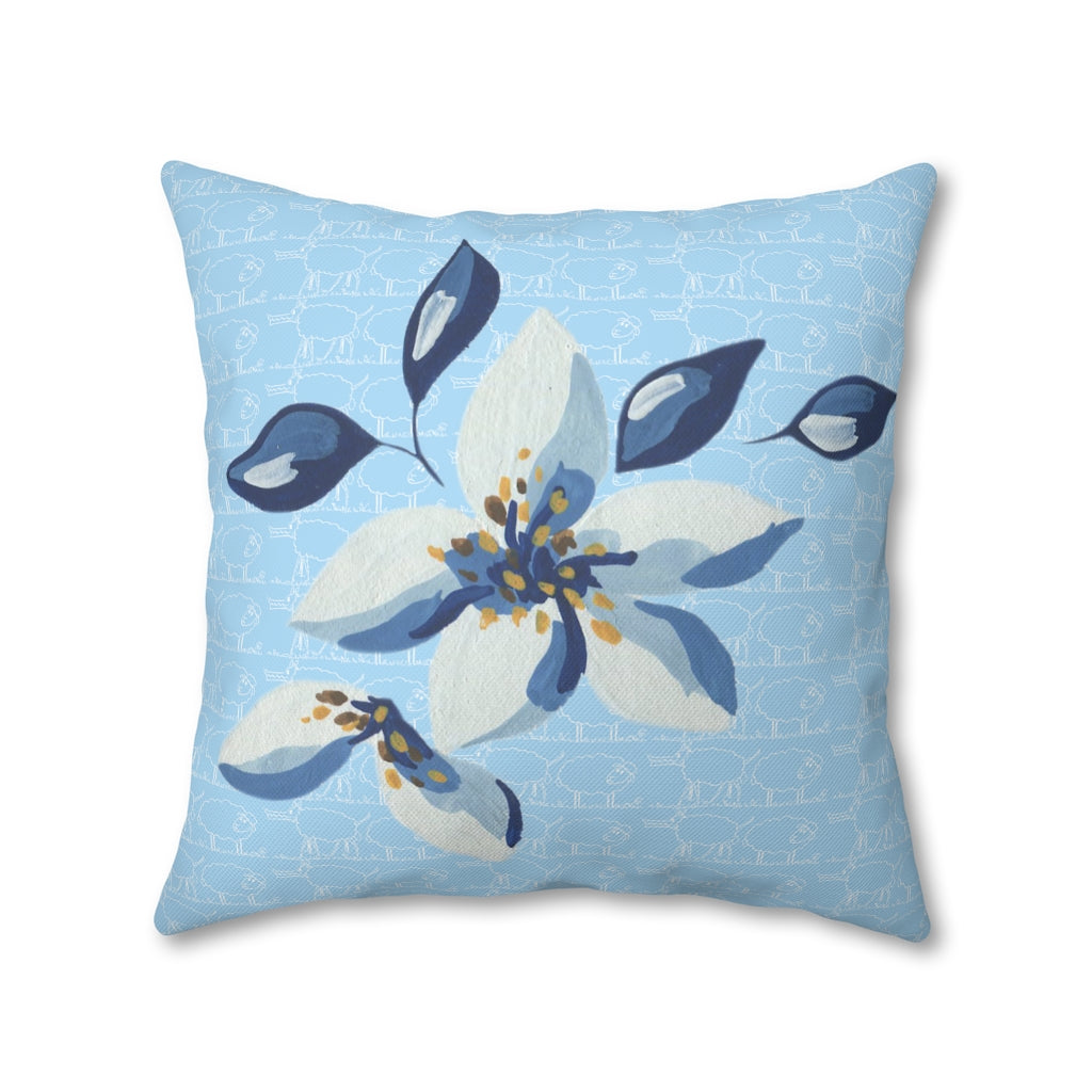 Friends in Blue Pillow Case - Throw Pillow Cover - Grandmillennial Style