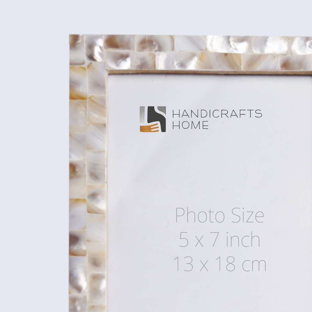 Picture Frames Mother of Pearl Collection in 5x7 - Set of 3, White