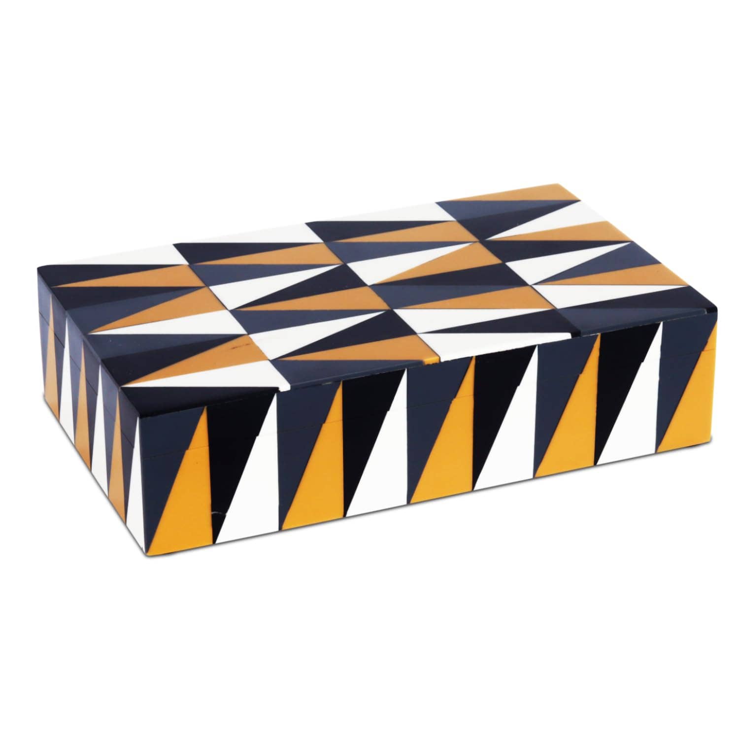 Puzzle Guild Pattern Decorative Storage Box, Resin Inlay in 7 Sizes, Multicolor