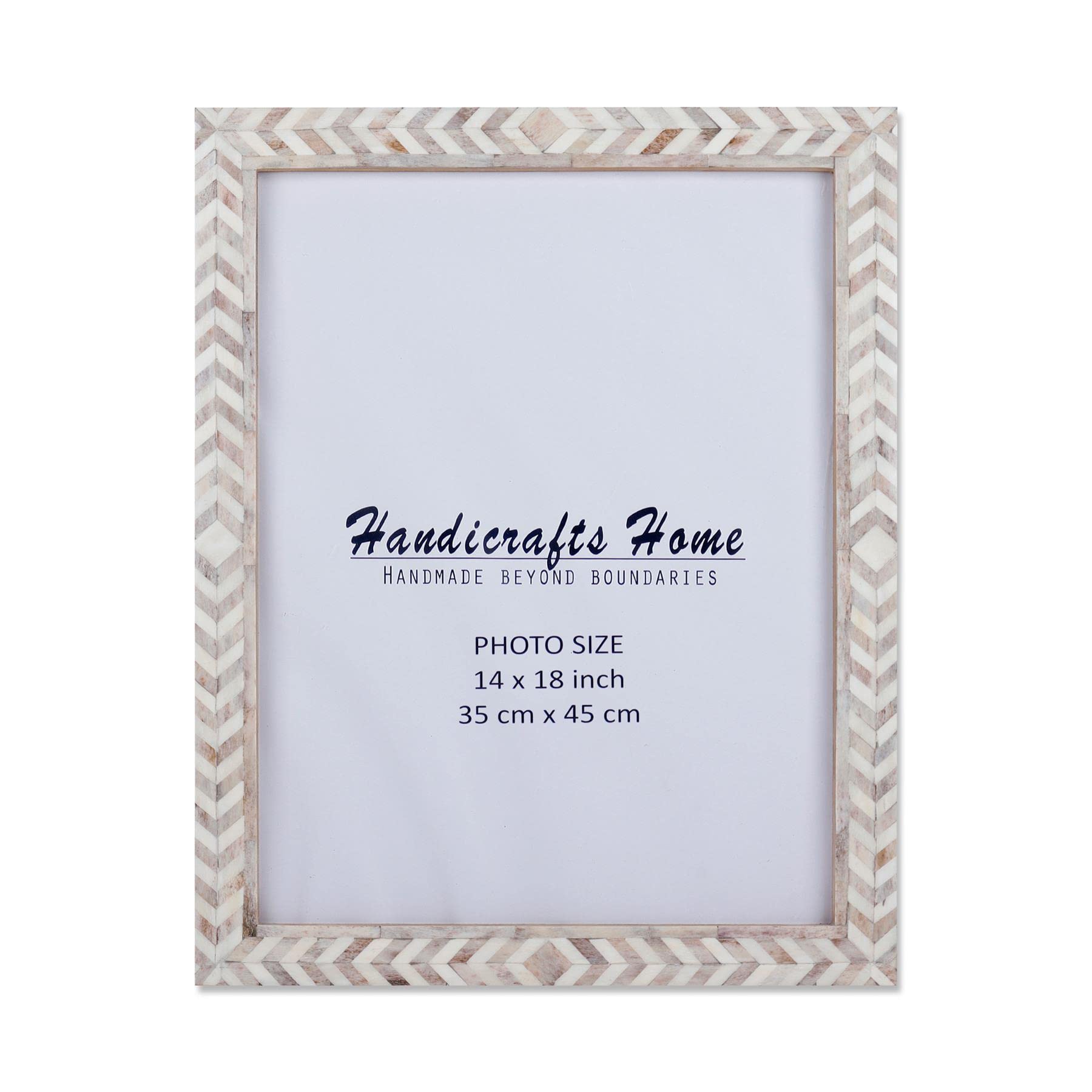 Poster Picture Frame Taj Pattern Bone Inlay Collection in 6 Sizes, Brown