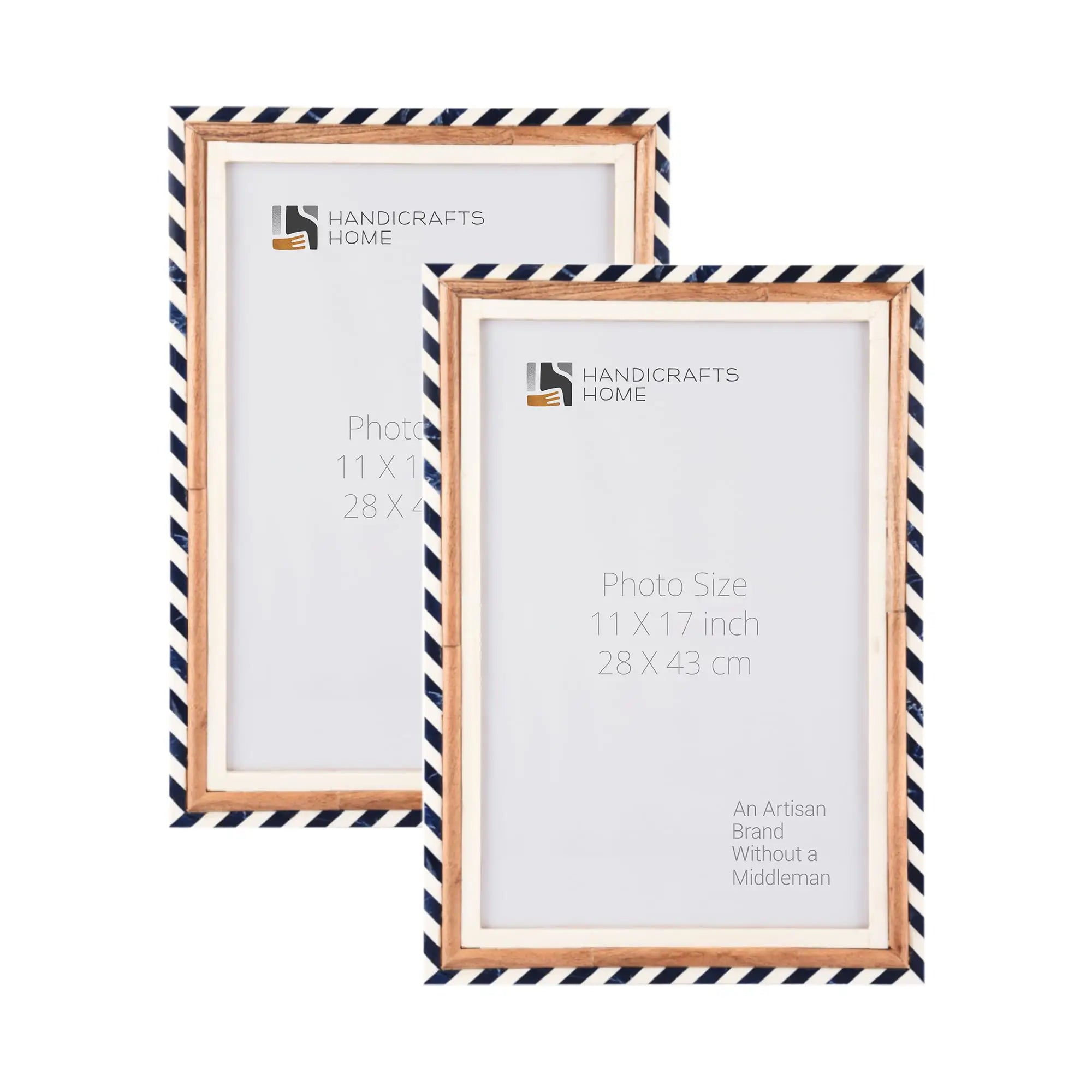 Marquet Bevel Picture Frames Pack of 2 Blue & White - Available in 5 Sizes