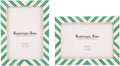 Picture Frames Candy Cane Mint Pattern Resin Inlay Collection in 3 Sizes, Pack of 2