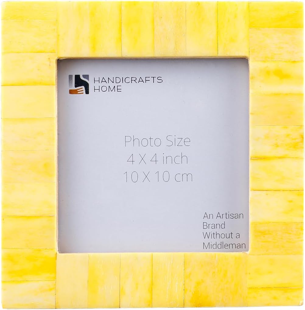 Picture Frames Classic Pattern Bone Inlay Collection in 27 Sizes, Yellow