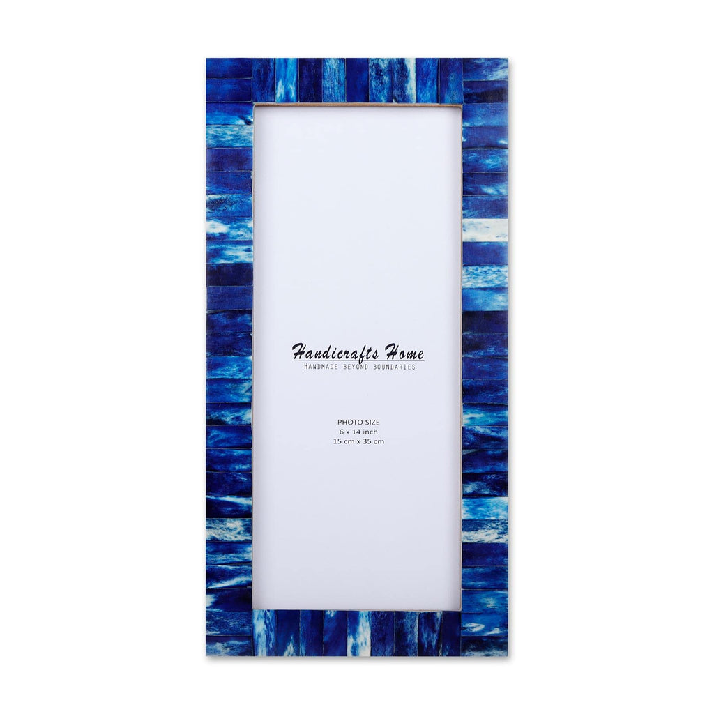 Poster Picture Frame Classic Pattern Bone Inlay Collection in 5 Sizes, Blue