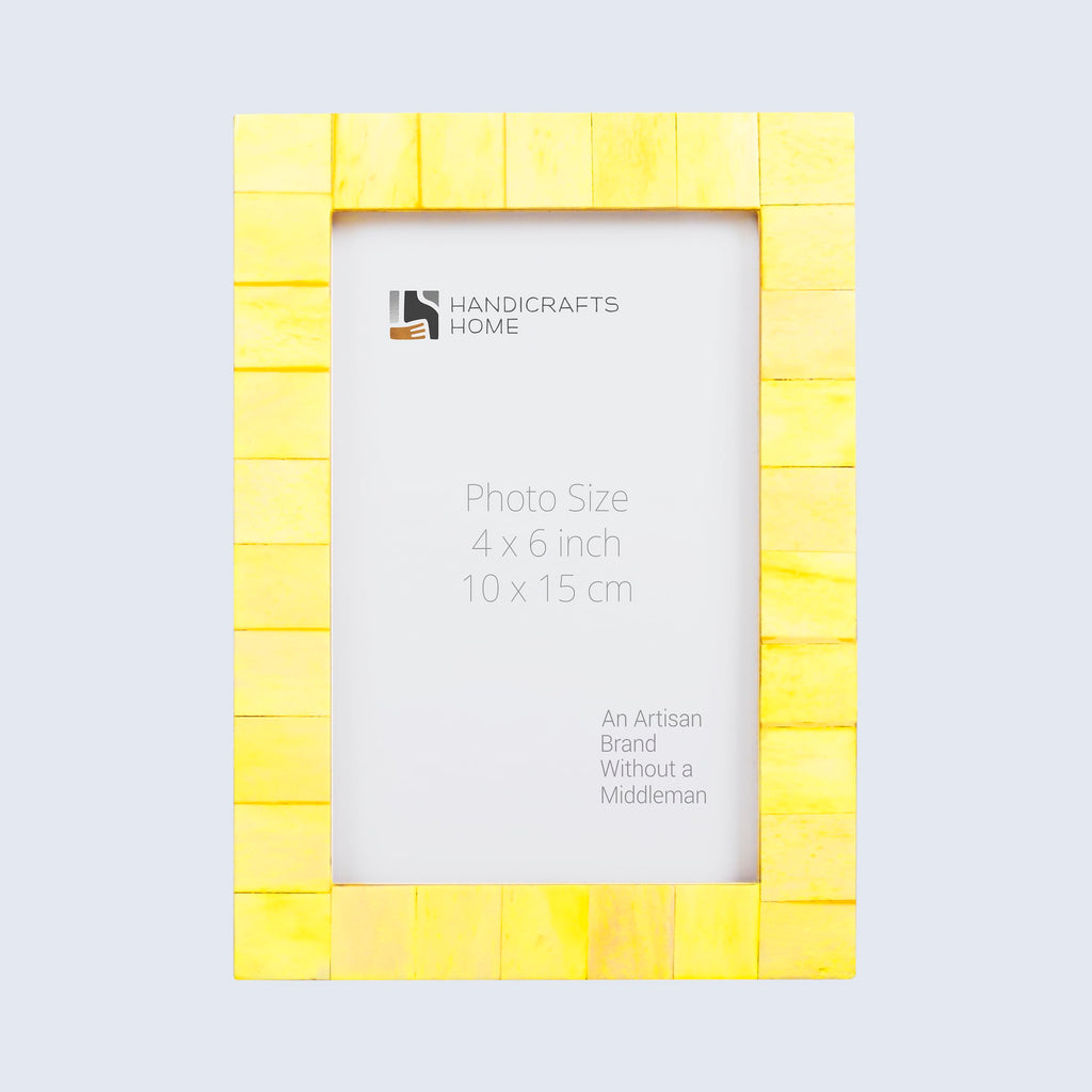 Picture Frames Classic Pattern Bone Inlay Collection in 27 Sizes, Yellow