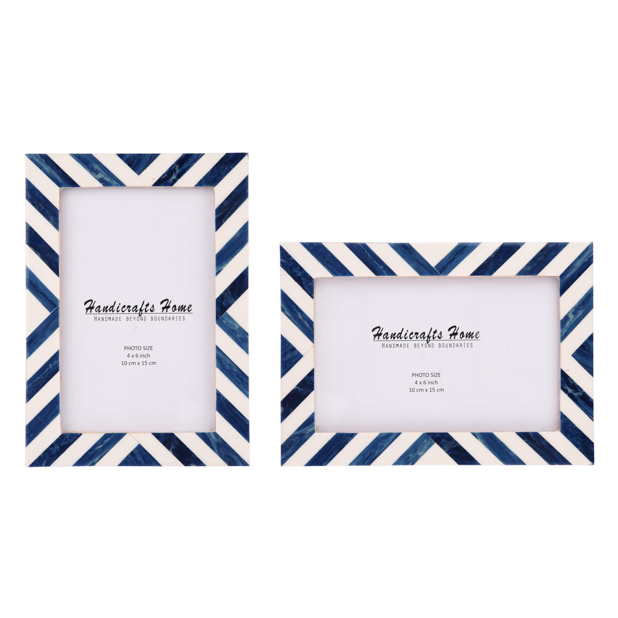 Picture Frames Candy Cane Blueberry Pattern Resin Inlay Collection in 3 Sizes, Pack of 2