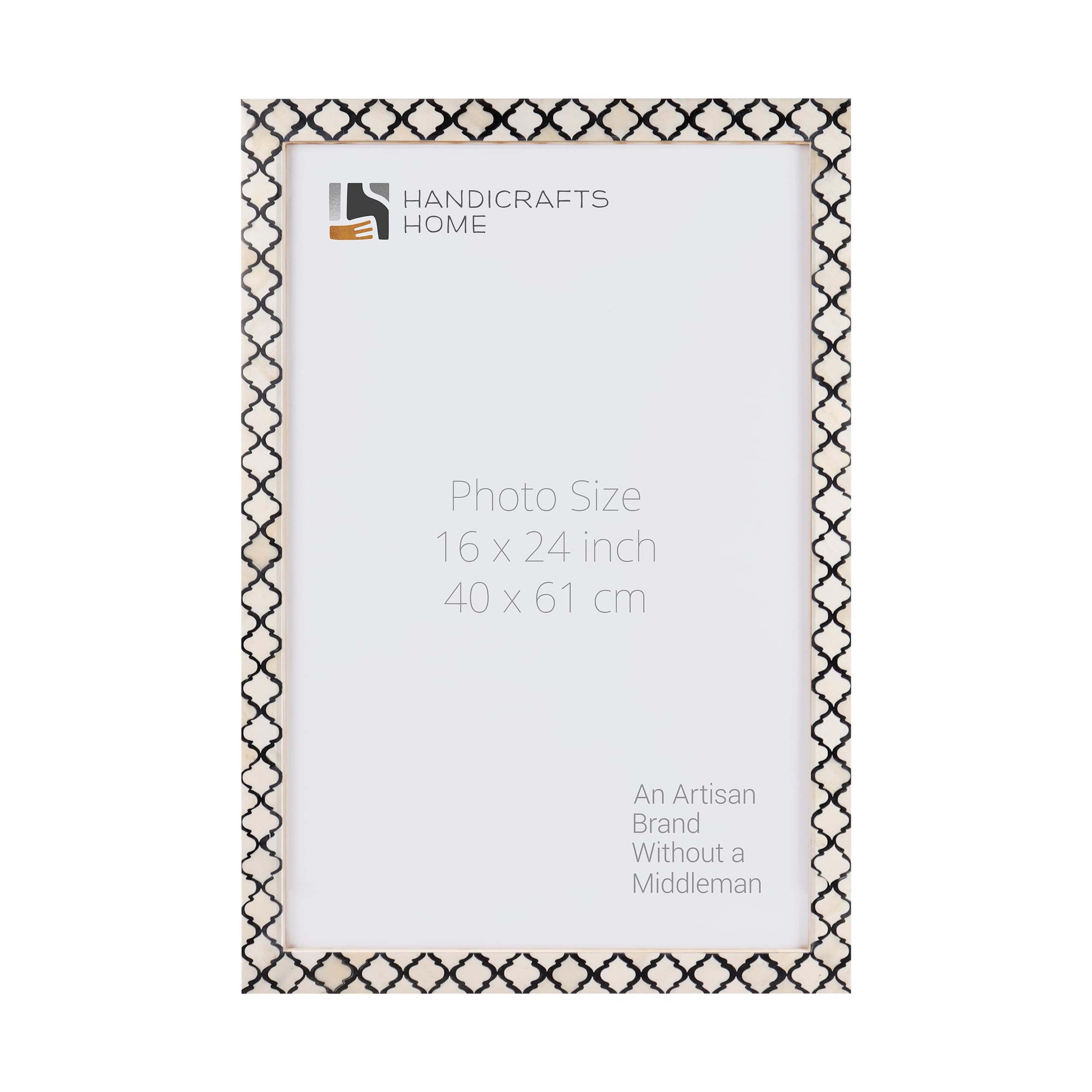 Poster Picture Frame Moroccan Bone & Resin Inlay Collection in 9 Sizes, Black