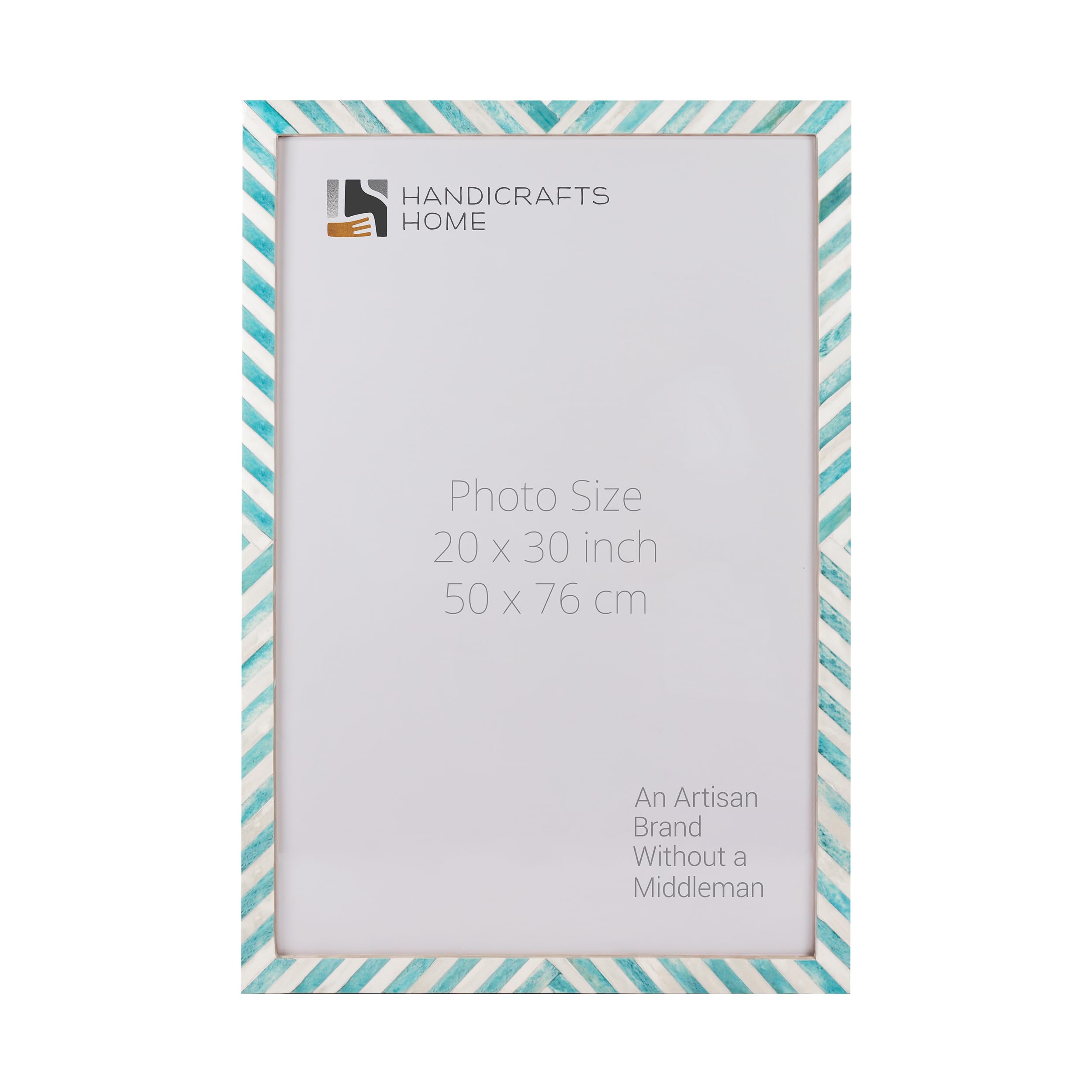 Poster Picture Frame Chevron Bone Inlay in 3 Sizes, Green