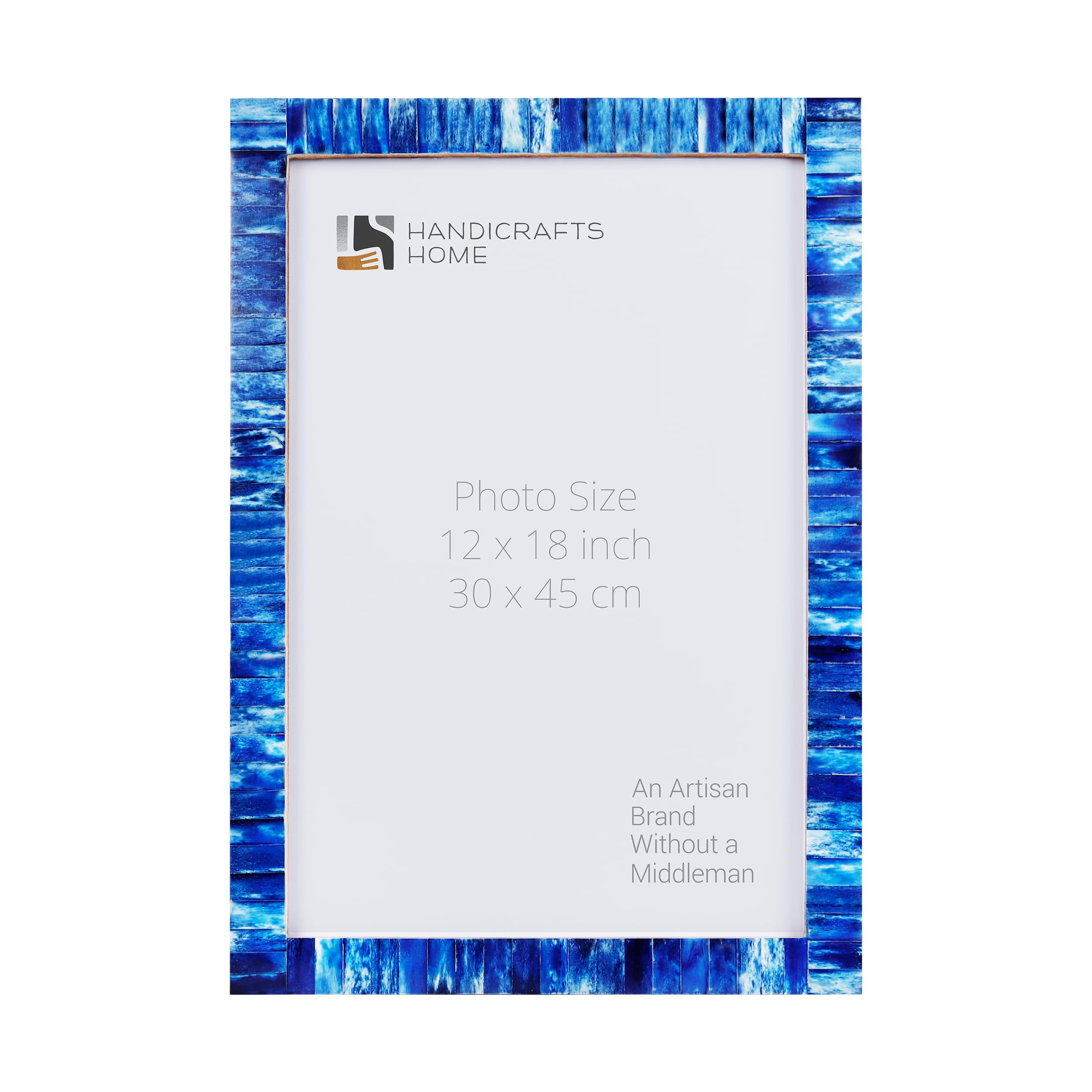 Poster Picture Frame Classic Pattern Bone Inlay Collection in 5 Sizes, Blue