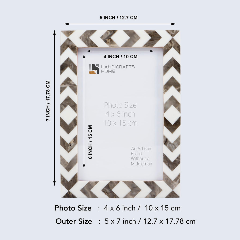 Picture Frames Lisbon Cortica Pattern Resin Inlay Collection in 3 Sizes, Pack of 2