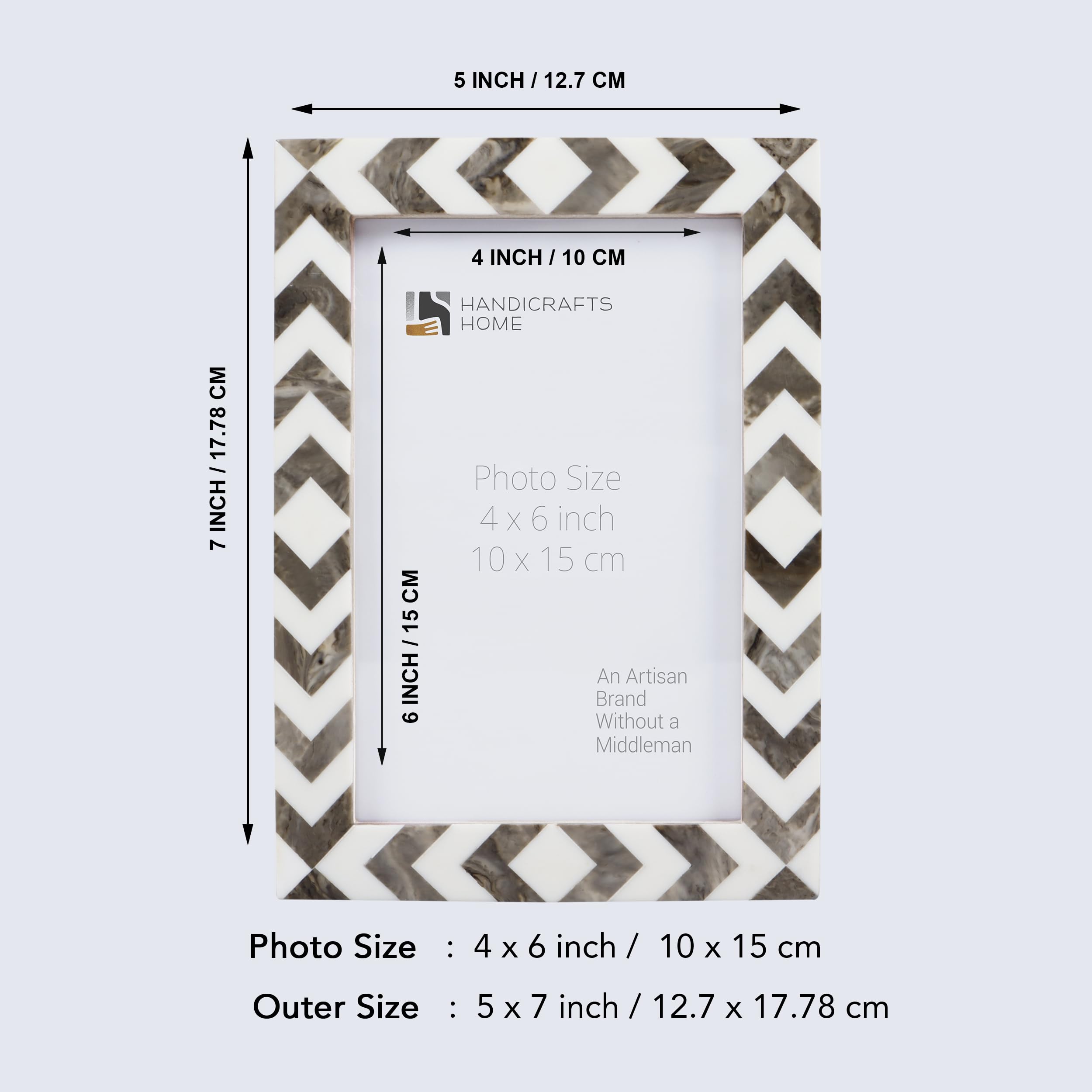 Picture Frames Lisbon Cortica Pattern Resin Inlay Collection in 3 Sizes, Pack of 2