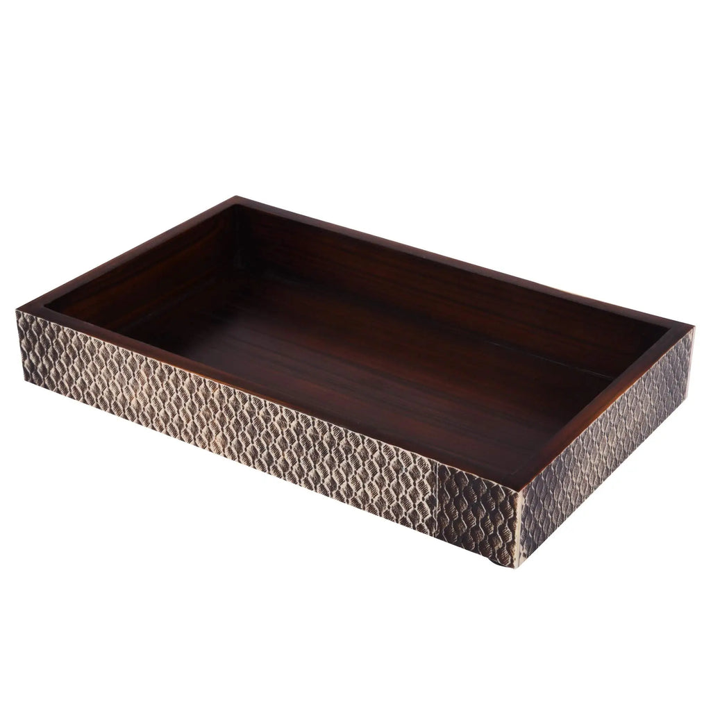 Vanity Trays Parlour Adder Pattern Bone & Resin Inlay Collection in 10x6