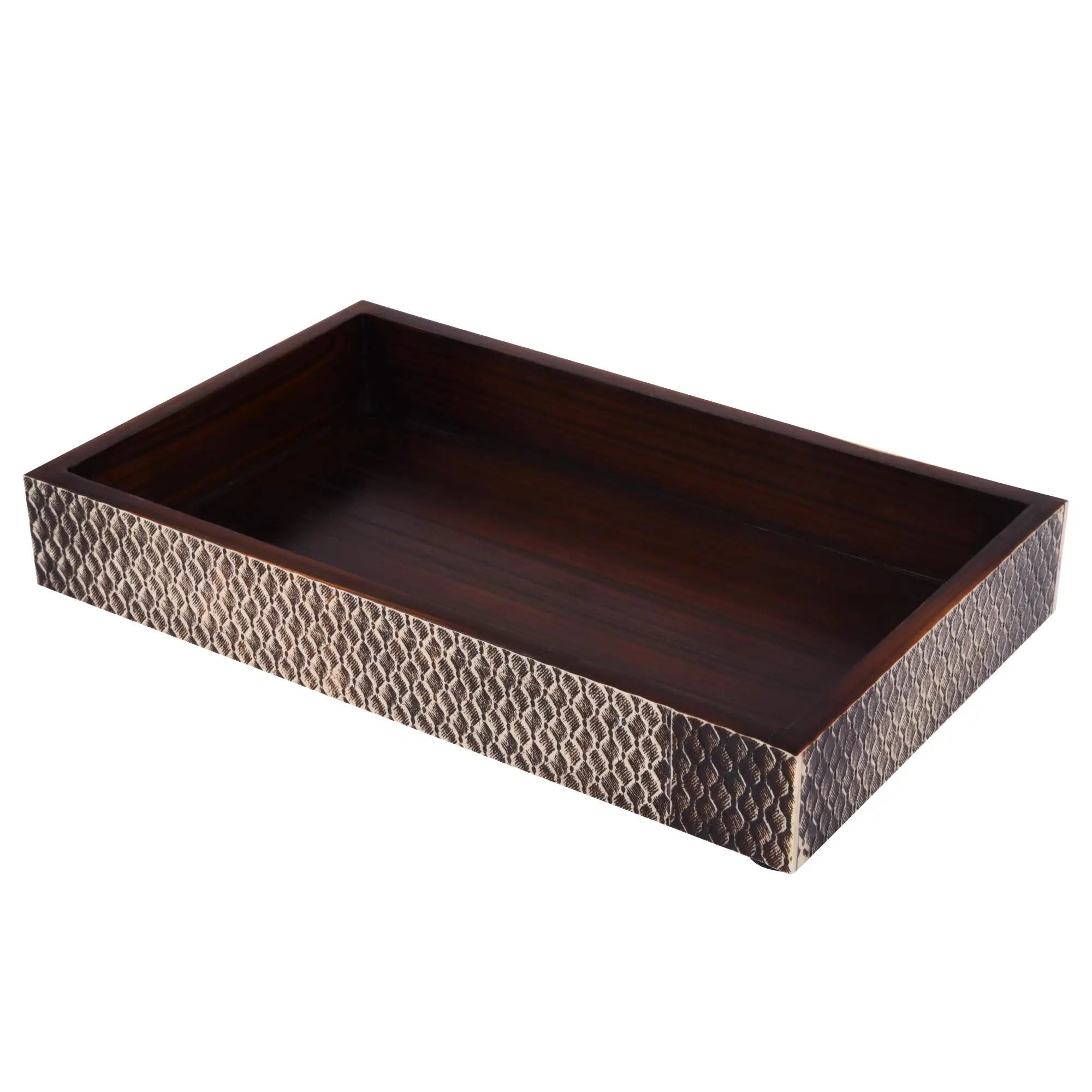 Vanity Trays Parlour Adder Pattern Bone & Resin Inlay Collection in 10x6