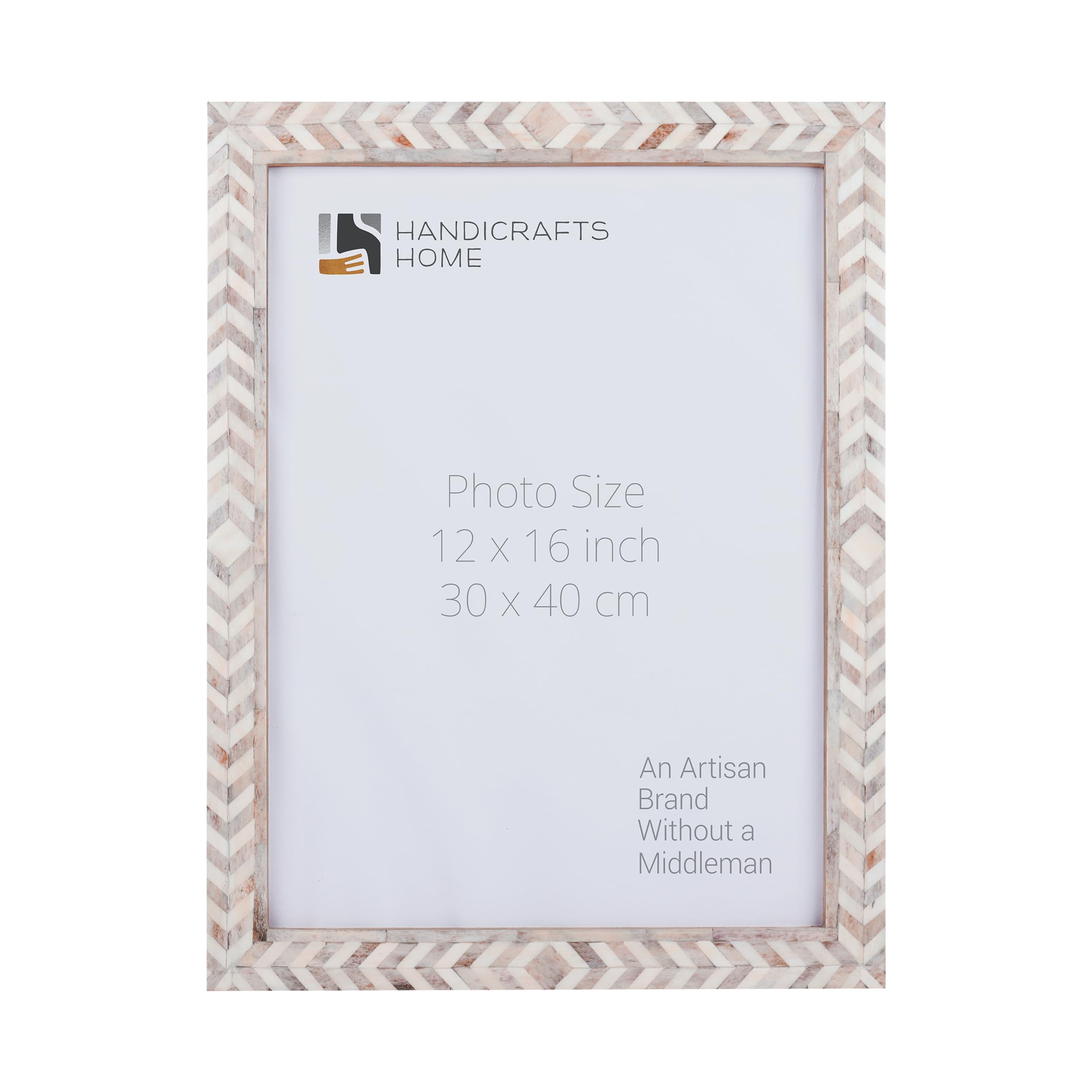 Poster Picture Frame Taj Pattern Bone Inlay Collection in 6 Sizes, Brown