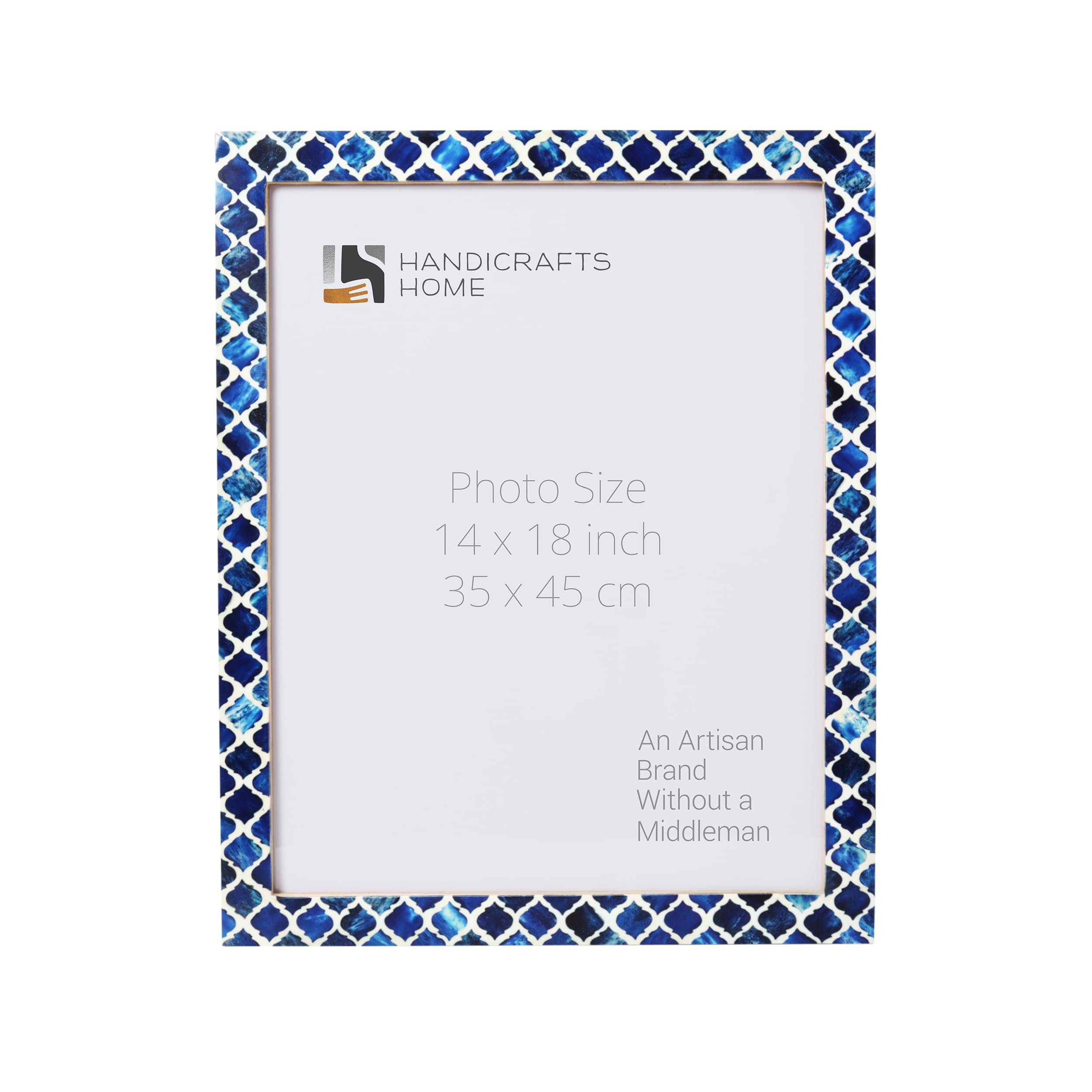 Poster Picture Frame Moroccan Bone & Resin Inlay Collection in 4 Sizes, Blue