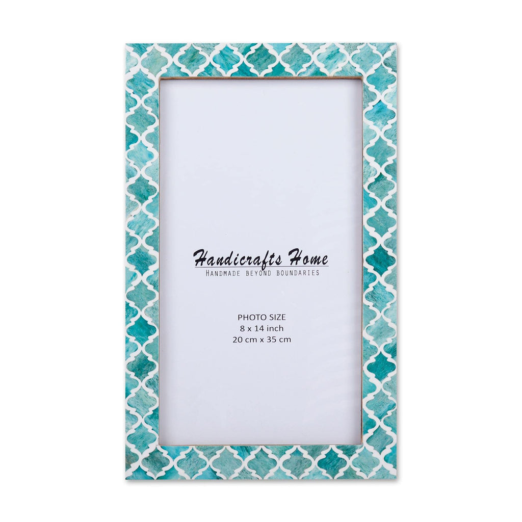 Poster Picture Frame Moroccan Bone & Resin Inlay Collection in 5 Sizes, Green