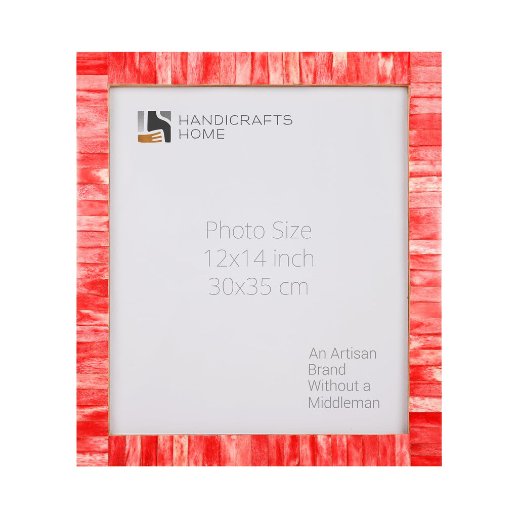 Poster Picture Frame Classic Pattern Bone Inlay Collection in 6 Sizes, Red
