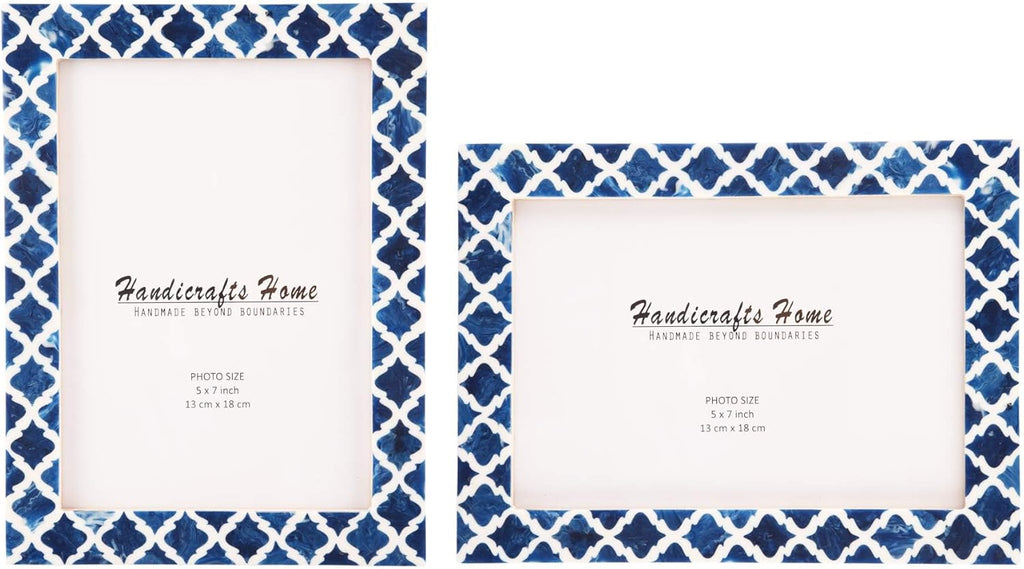 Picture Frames Casablanca Medianoche Pattern Bone & Resin Inlay Collection in 3 Sizes, Pack of 2