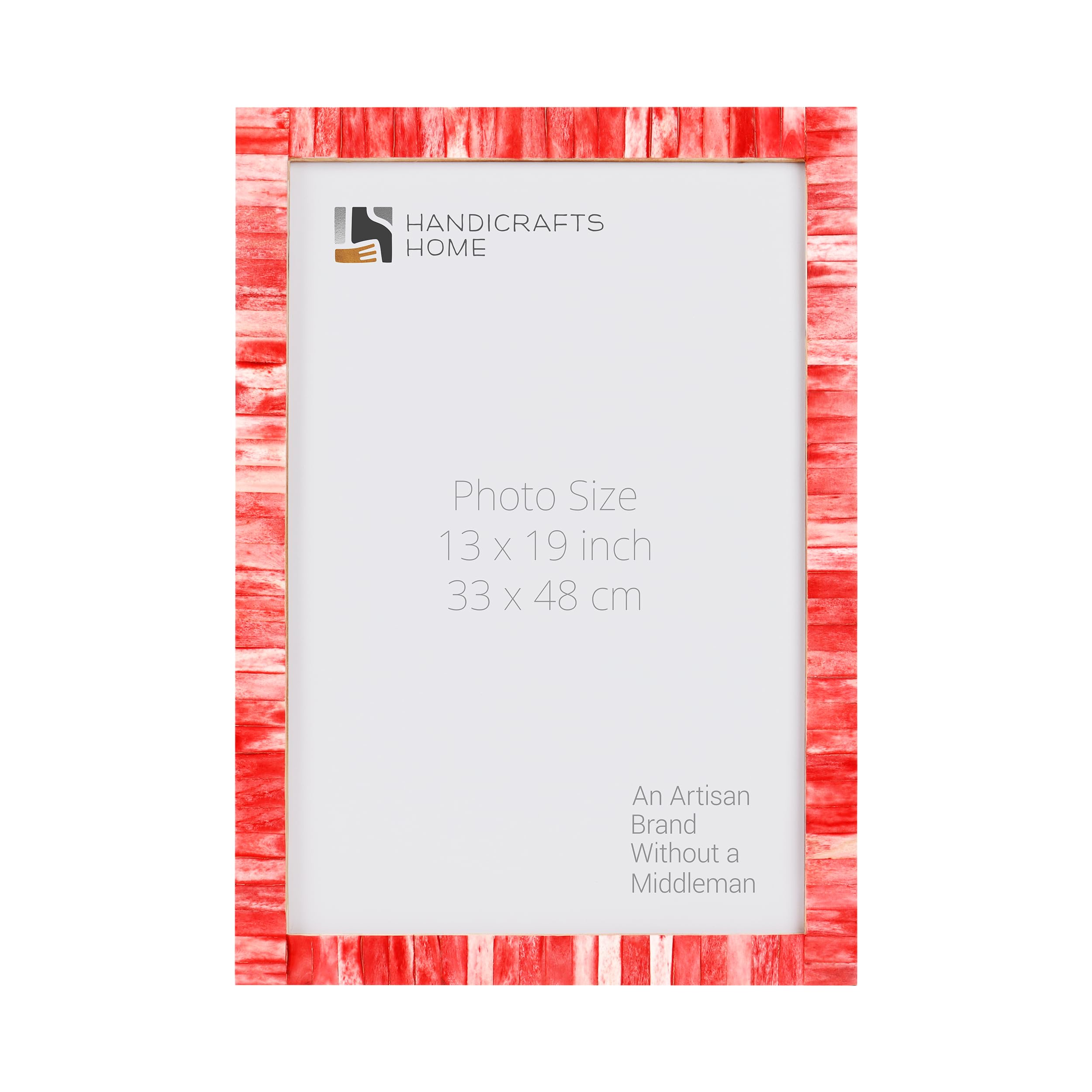 Poster Picture Frame Classic Pattern Bone Inlay Collection in 6 Sizes, Red