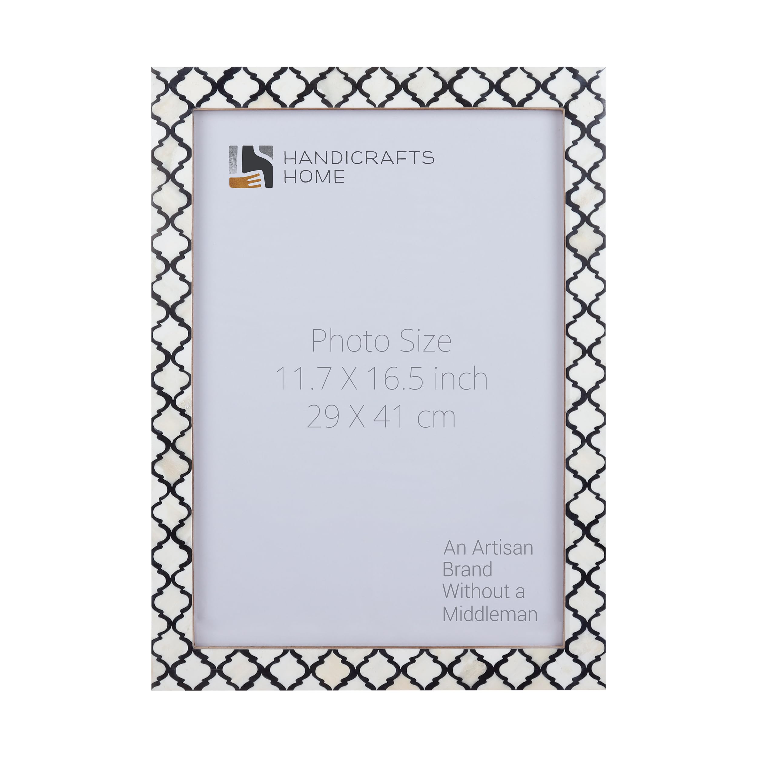 Poster Picture Frame Moroccan Bone & Resin Inlay Collection in 9 Sizes, Black