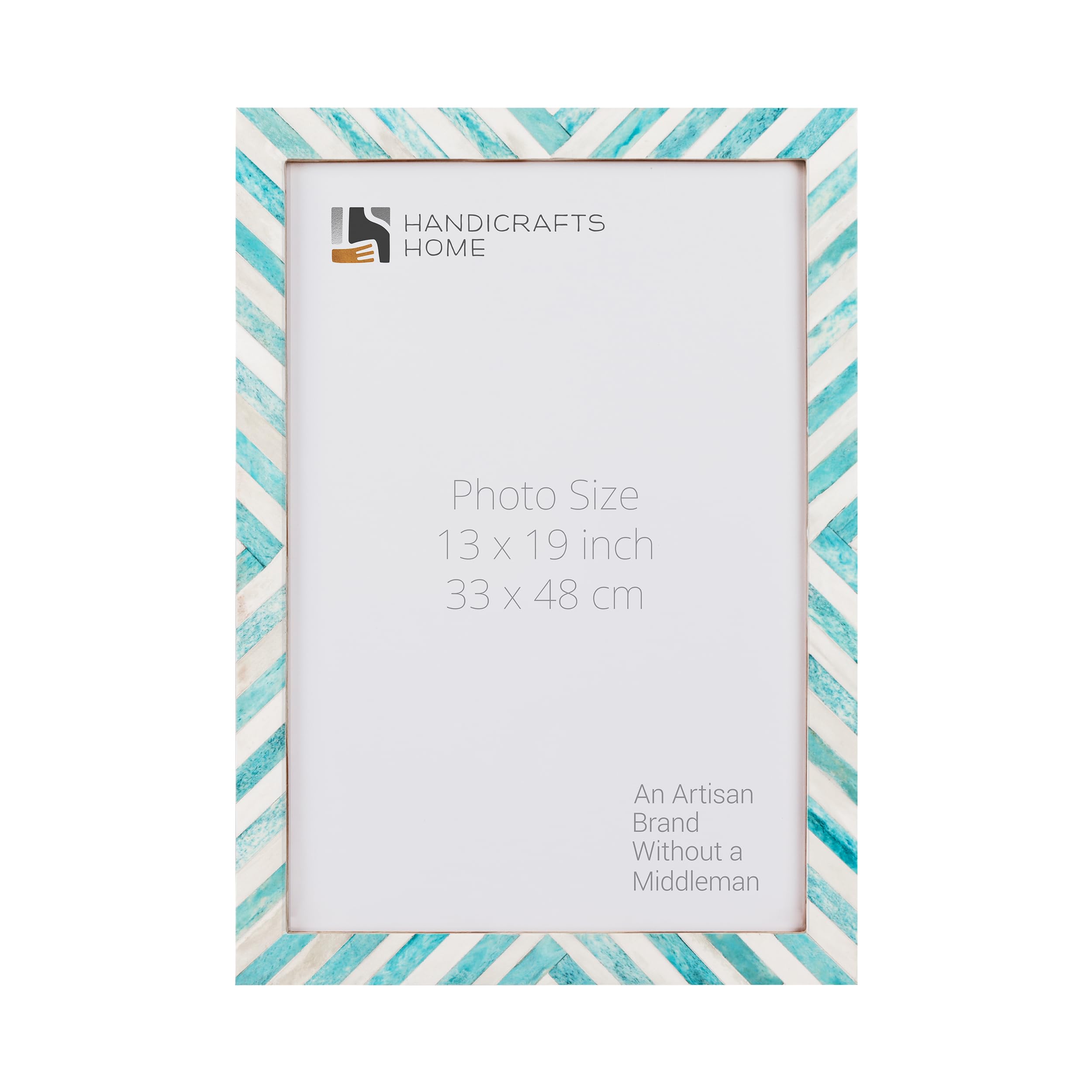 Poster Picture Frame Chevron Bone Inlay in 3 Sizes, Green