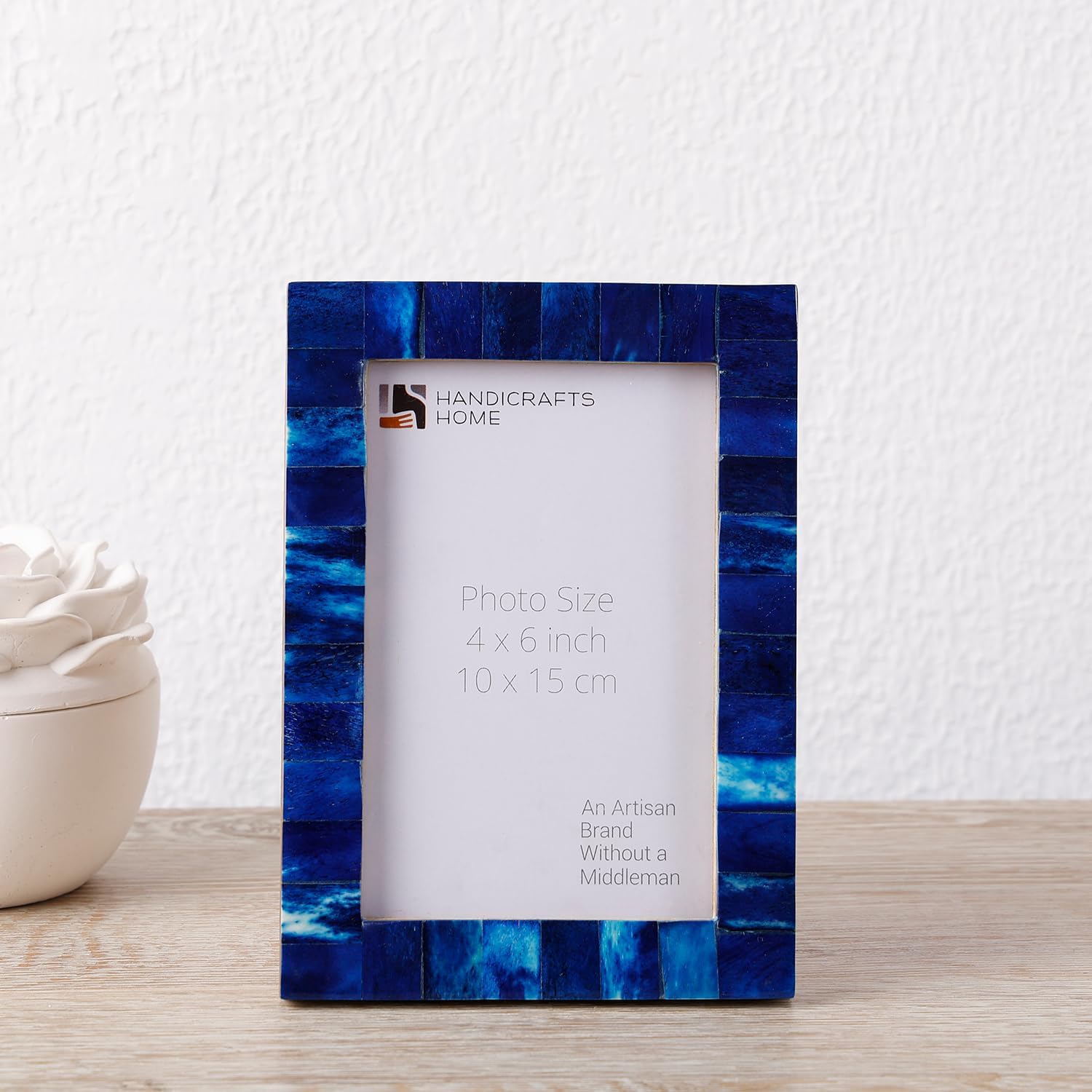 Picture Frames Classic Pattern Bone Inlay Collection in 27 Sizes, Blue