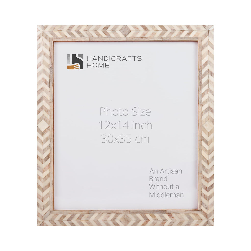 Poster Picture Frame Taj Pattern Bone Inlay Collection in 6 Sizes, Brown