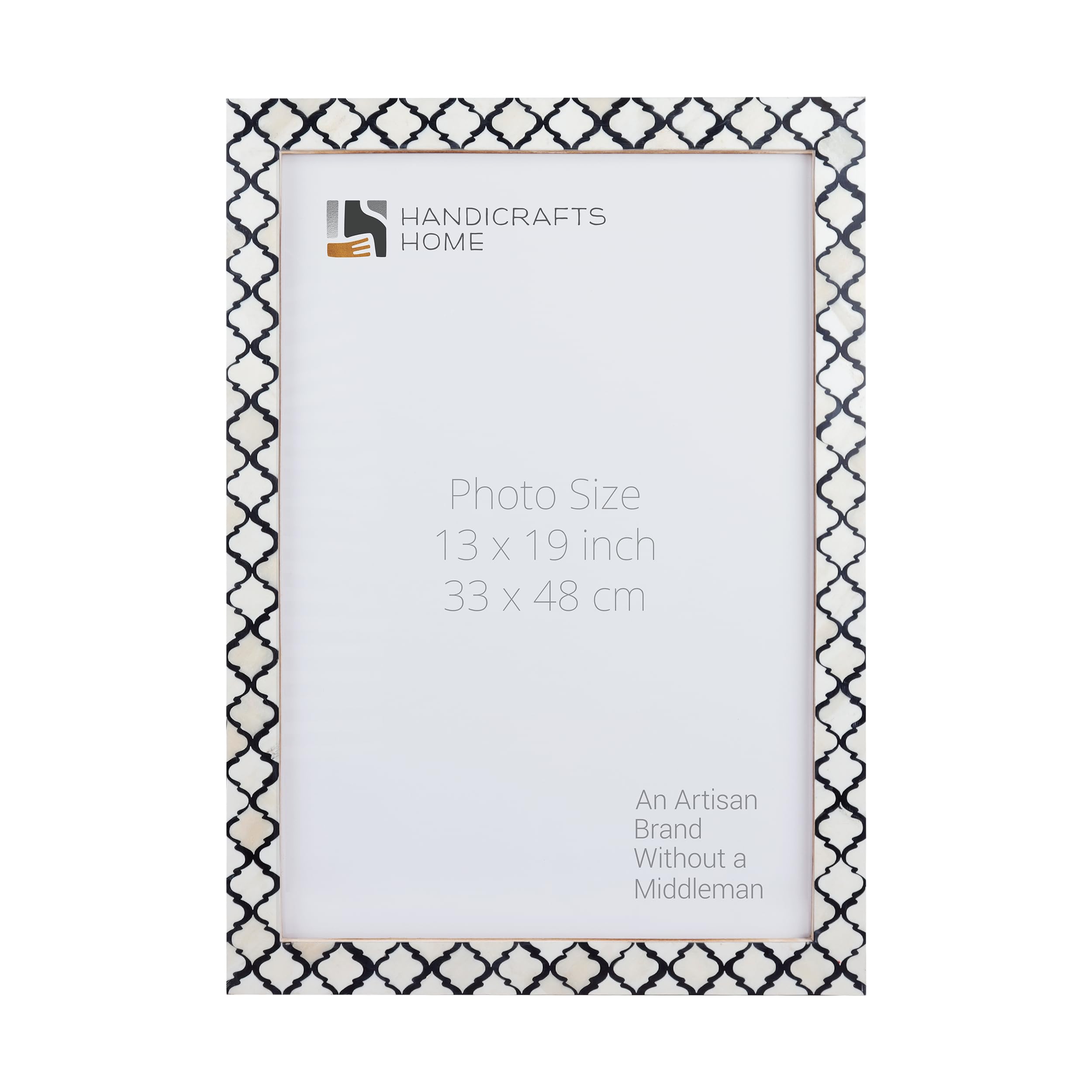 Poster Picture Frame Moroccan Bone & Resin Inlay Collection in 9 Sizes, Black