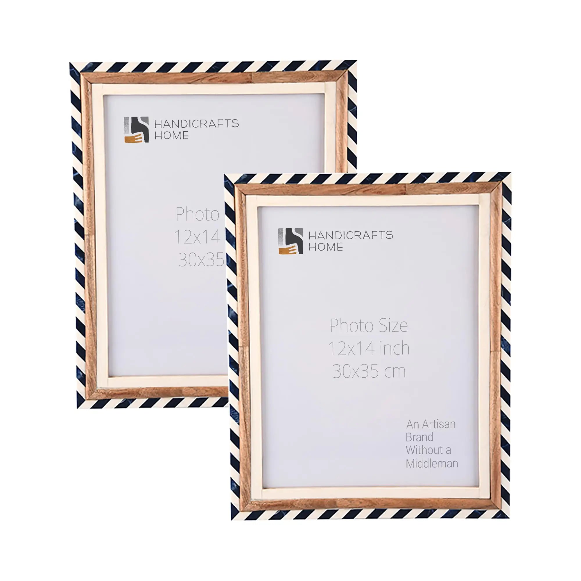 Marquet Bevel Picture Frames Pack of 2 Blue & White - Available in 5 Sizes