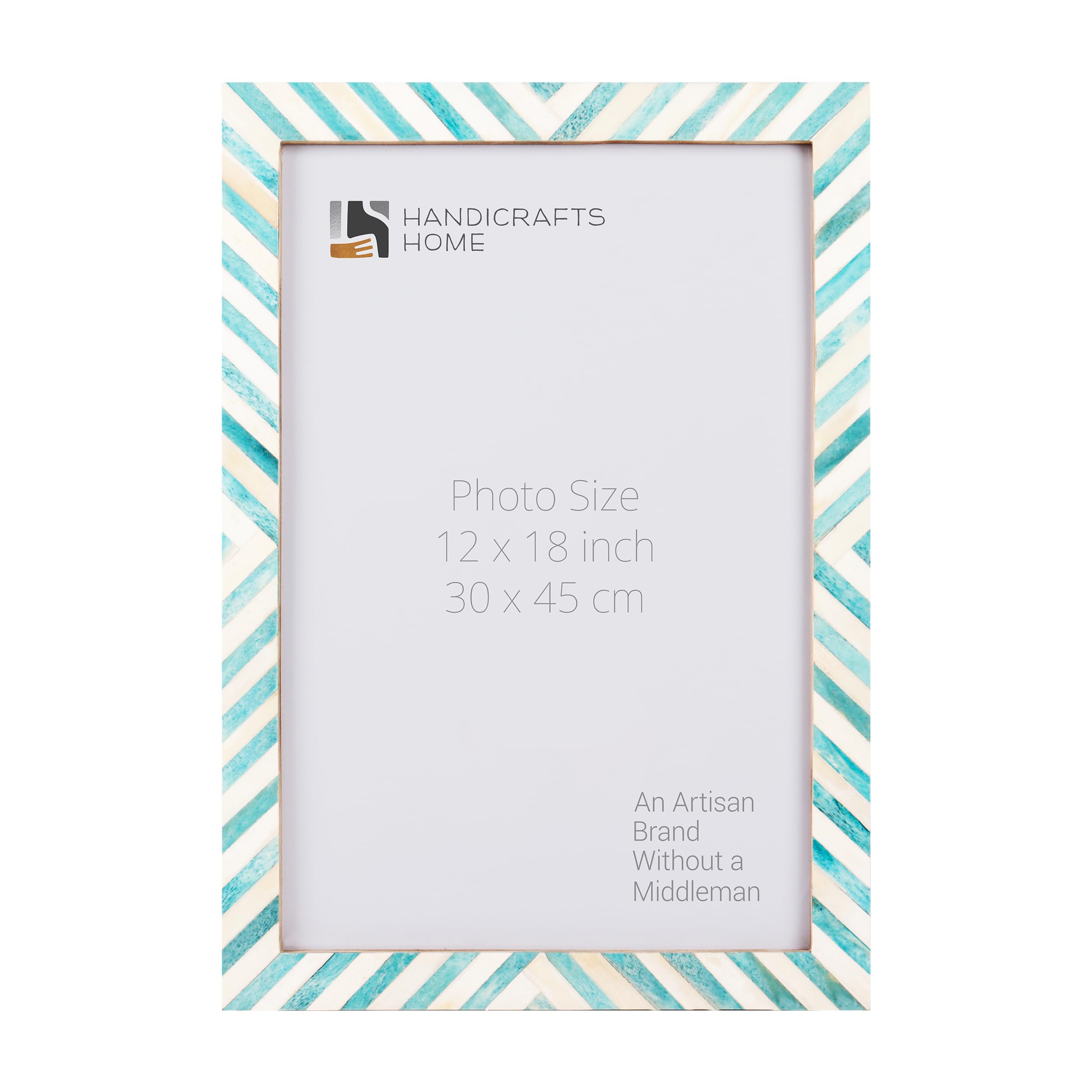 Poster Picture Frame Chevron Bone Inlay in 3 Sizes, Green