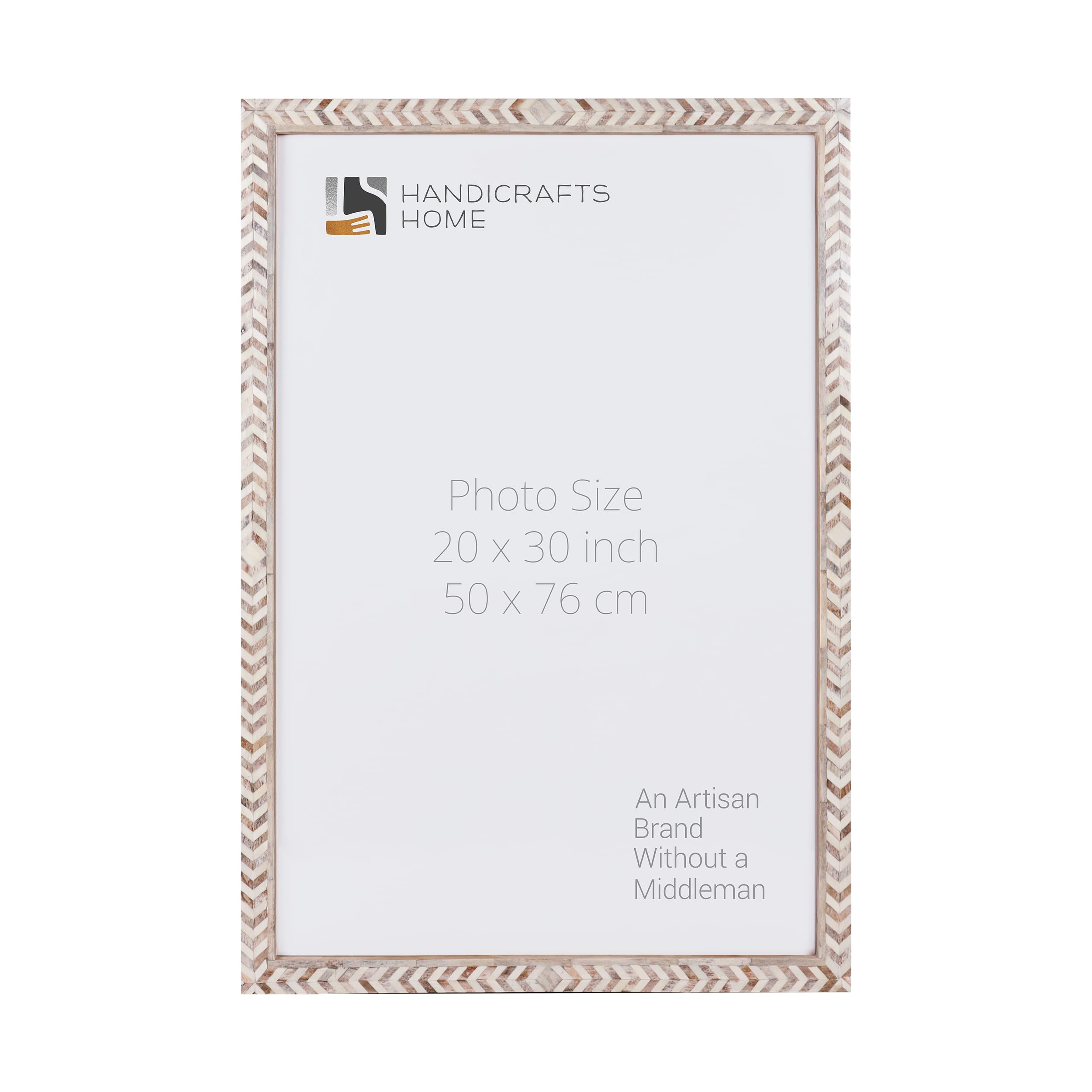 Poster Picture Frame Taj Pattern Bone Inlay Collection in 6 Sizes, Brown