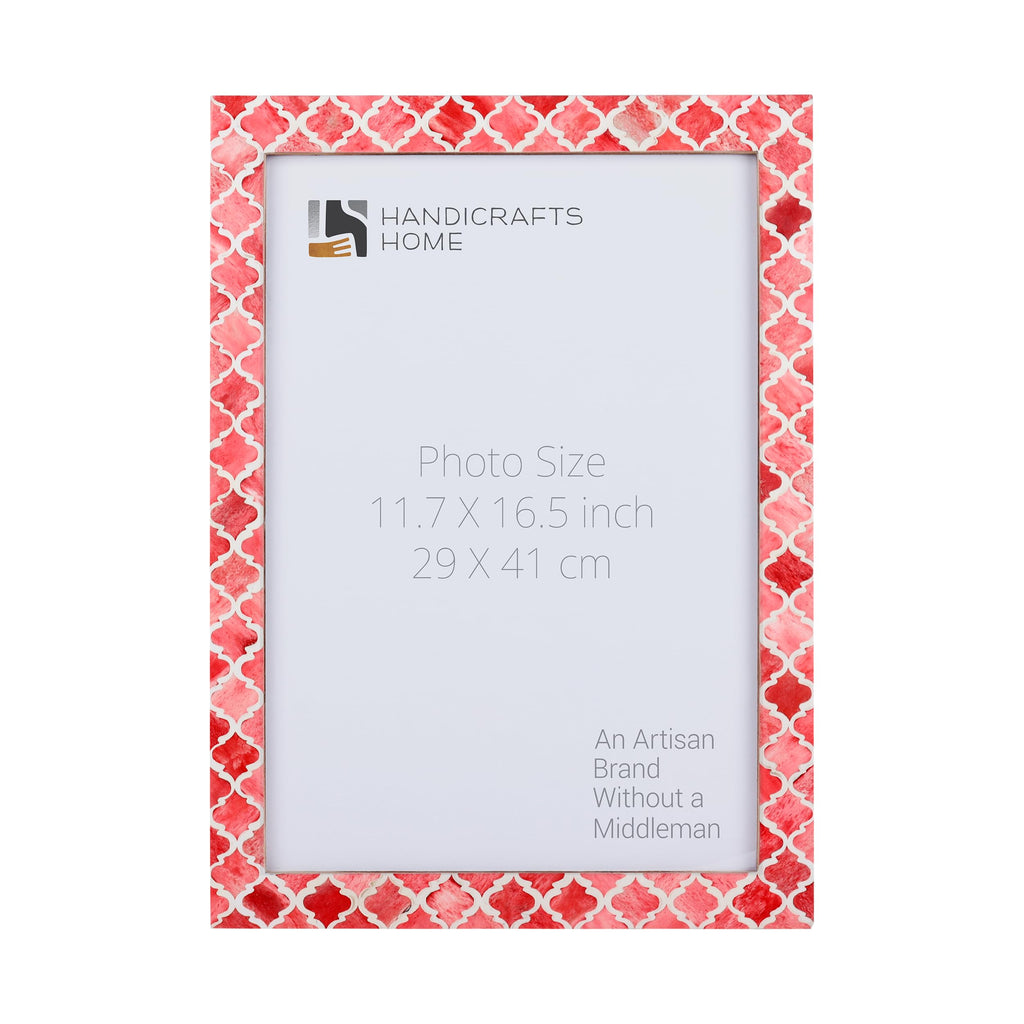 Poster Picture Frame Moroccan Bone & Resin Inlay Collection in 6 Sizes, Red