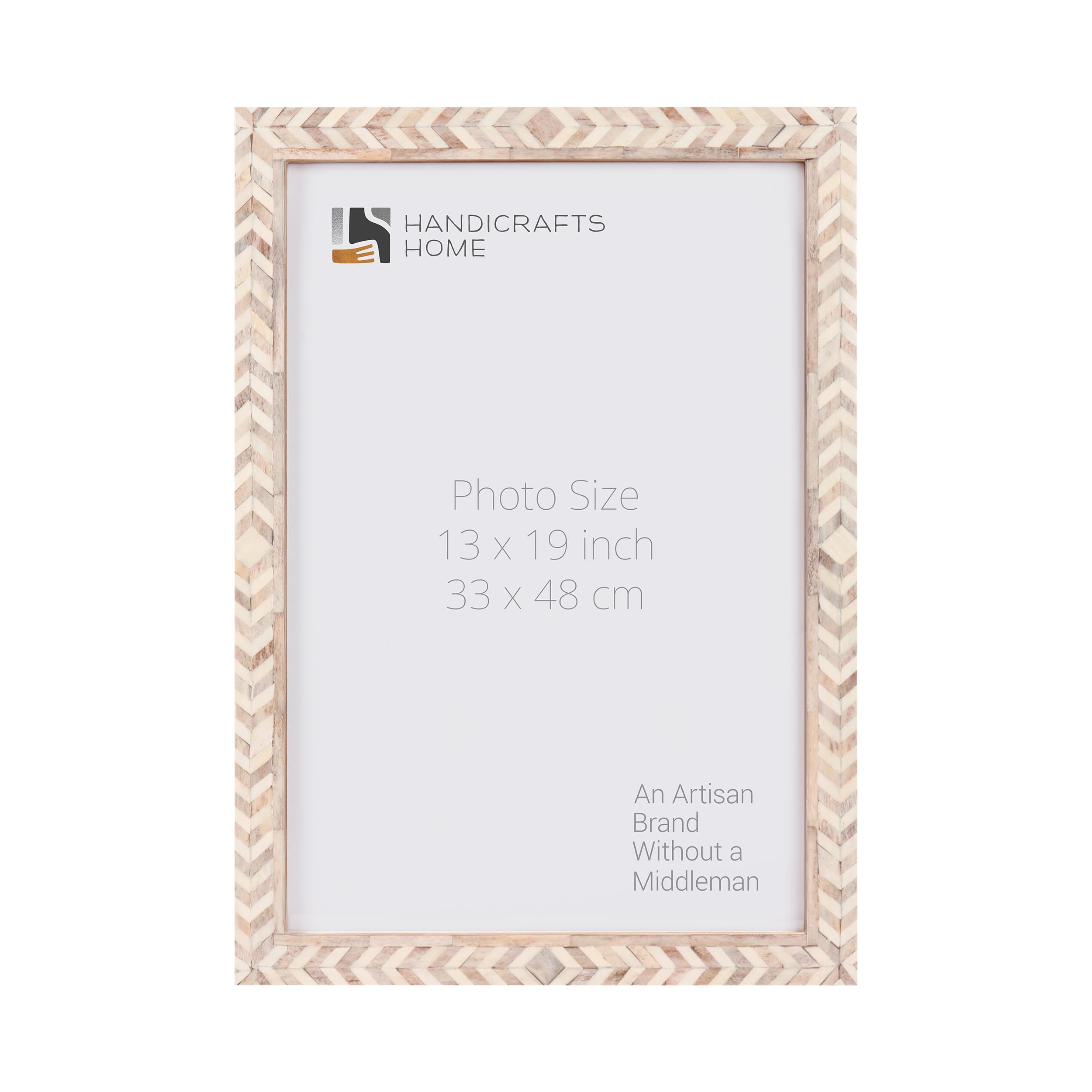 Poster Picture Frame Taj Pattern Bone Inlay Collection in 6 Sizes, Brown