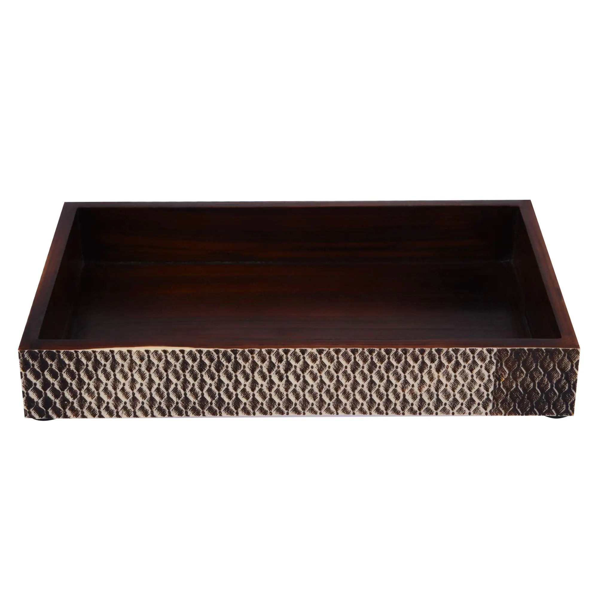 Vanity Trays Parlour Adder Pattern Bone & Resin Inlay Collection in 10x6