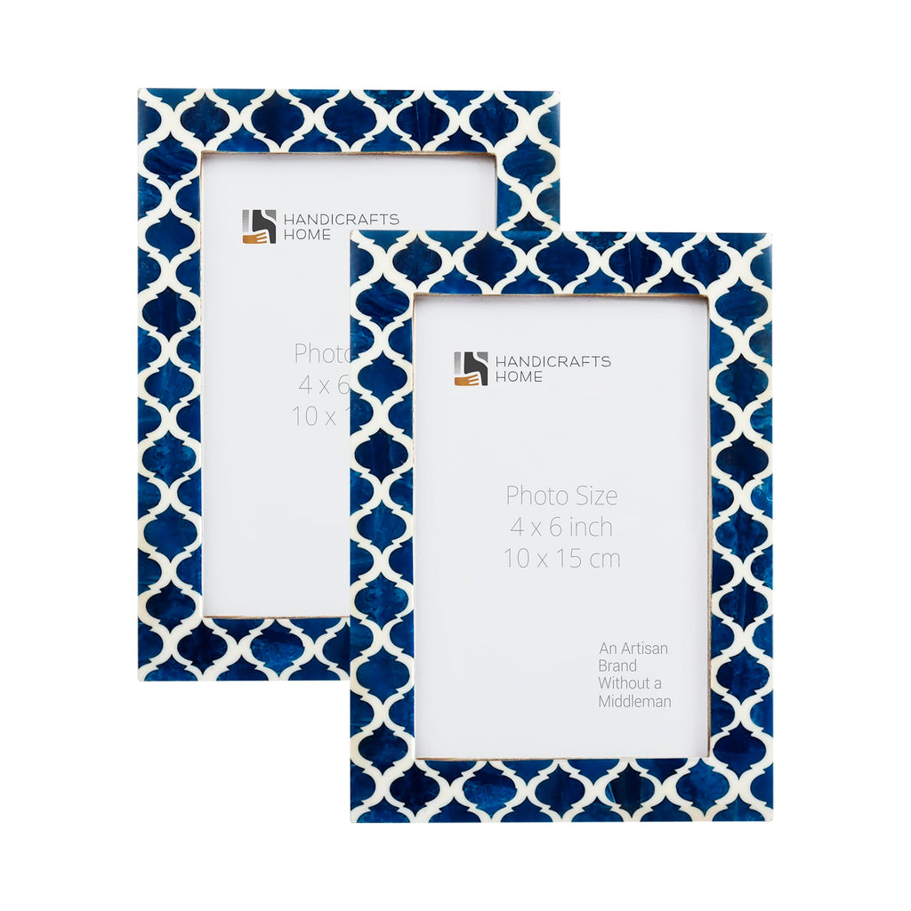 Picture Frames Casablanca Medianoche Pattern Bone & Resin Inlay Collection in 3 Sizes, Pack of 2