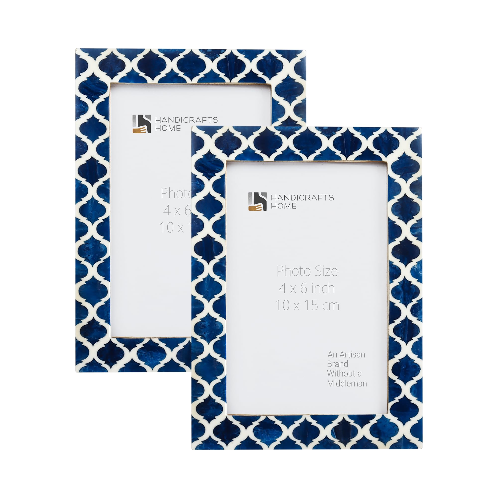 Picture Frames Casablanca Medianoche Pattern Bone & Resin Inlay Collection in 3 Sizes, Pack of 2