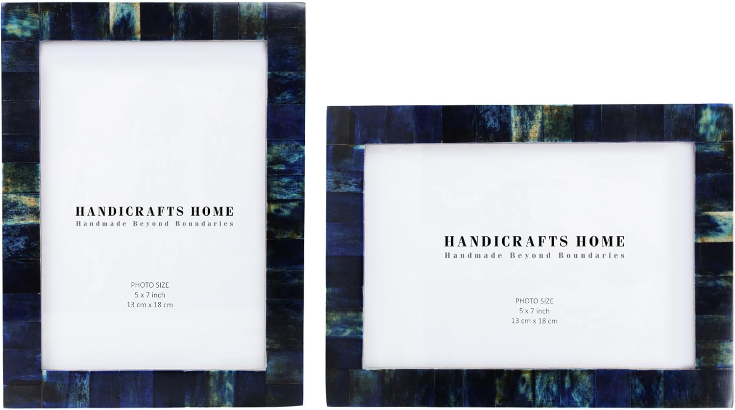 Picture Frames Vintage Style Pattern Bone Inlay Collection in 3 Sizes, Pack of 2