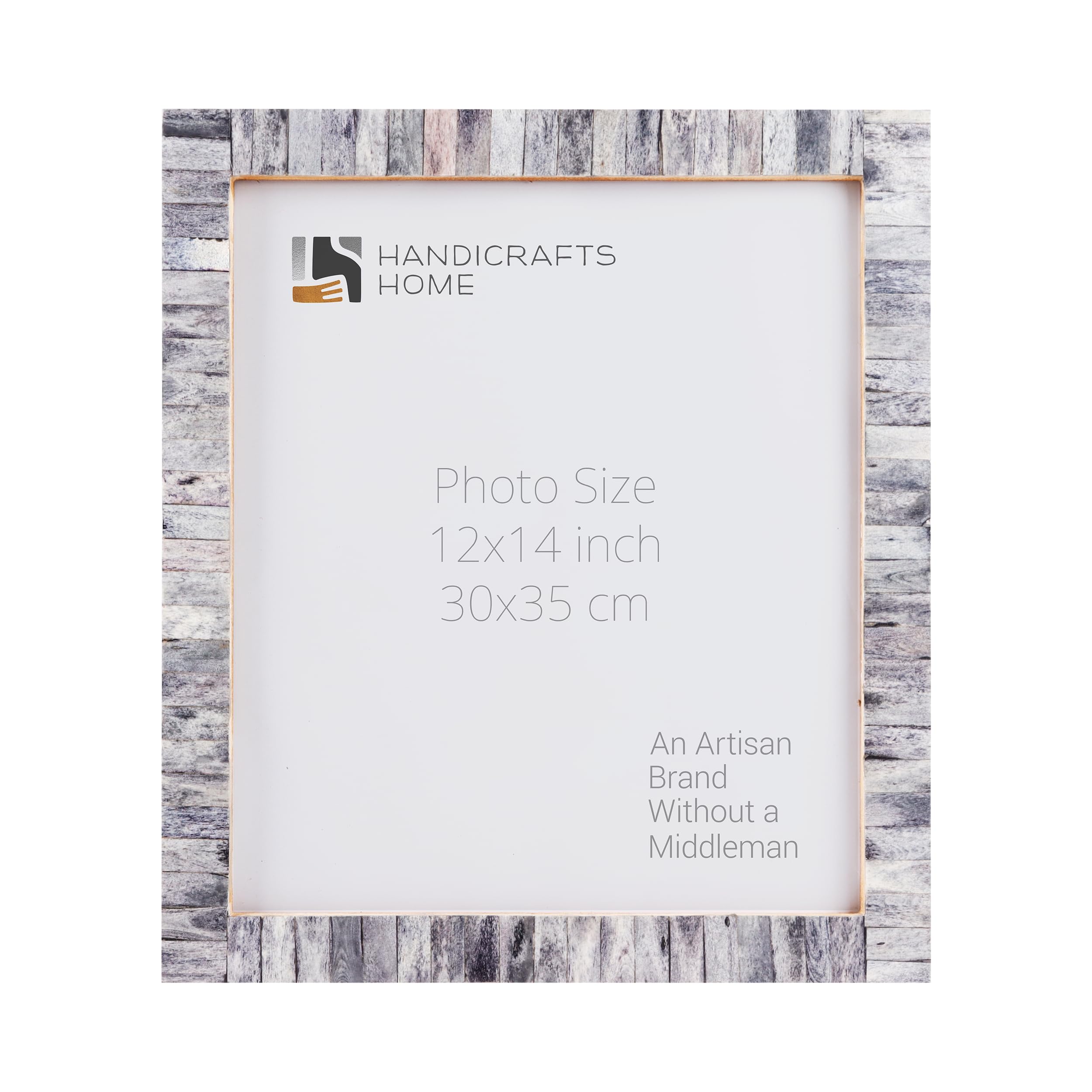 Poster Picture Frame Classic Pattern Bone Inlay Collection in 6 Sizes, Grey