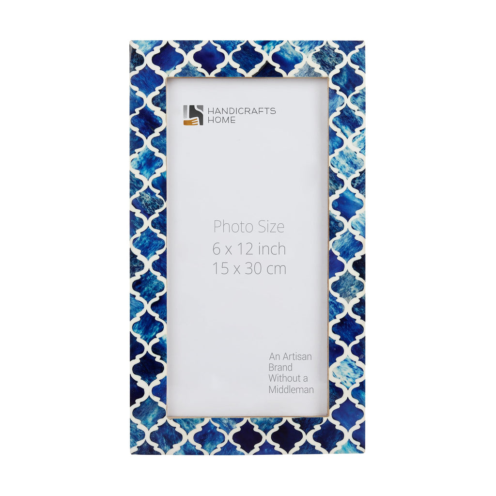 Poster Picture Frame Moroccan Bone & Resin Inlay Collection in 4 Sizes, Blue