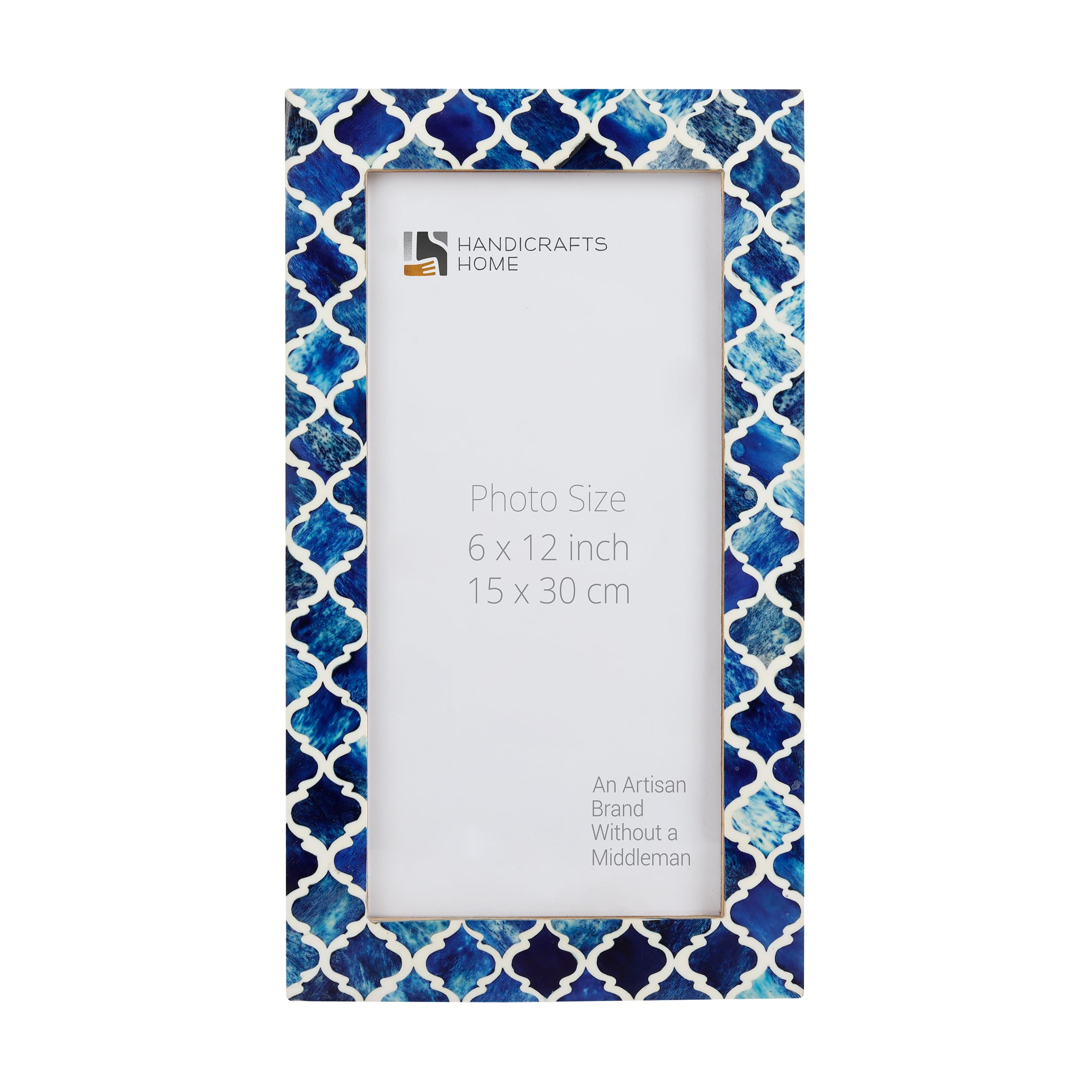 Poster Picture Frame Moroccan Bone & Resin Inlay Collection in 4 Sizes, Blue