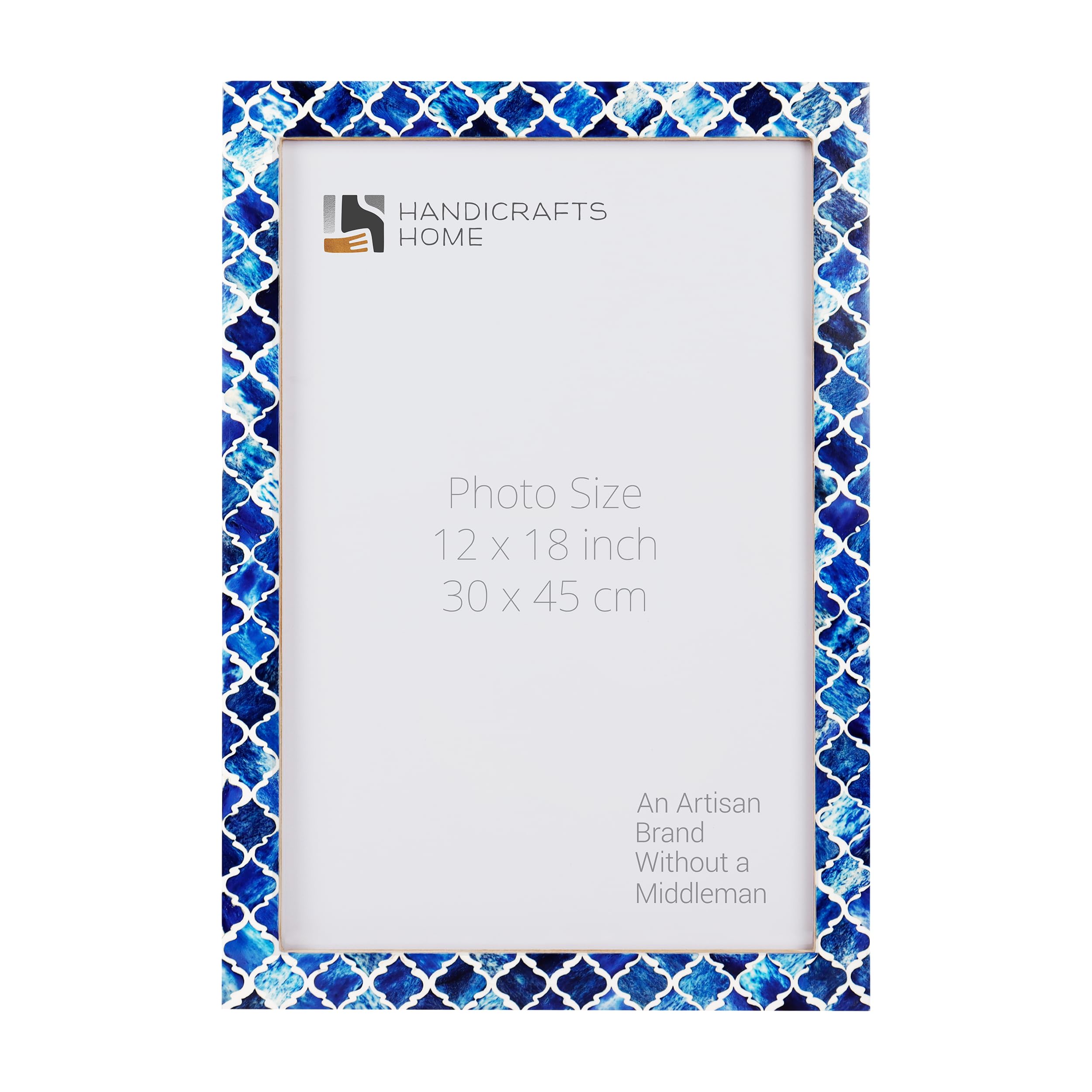 Poster Picture Frame Moroccan Bone & Resin Inlay Collection in 4 Sizes, Blue