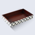 Vanity Trays Moroccan Pattern Bone & Resin Inlay Collection in 10x6, Black & White
