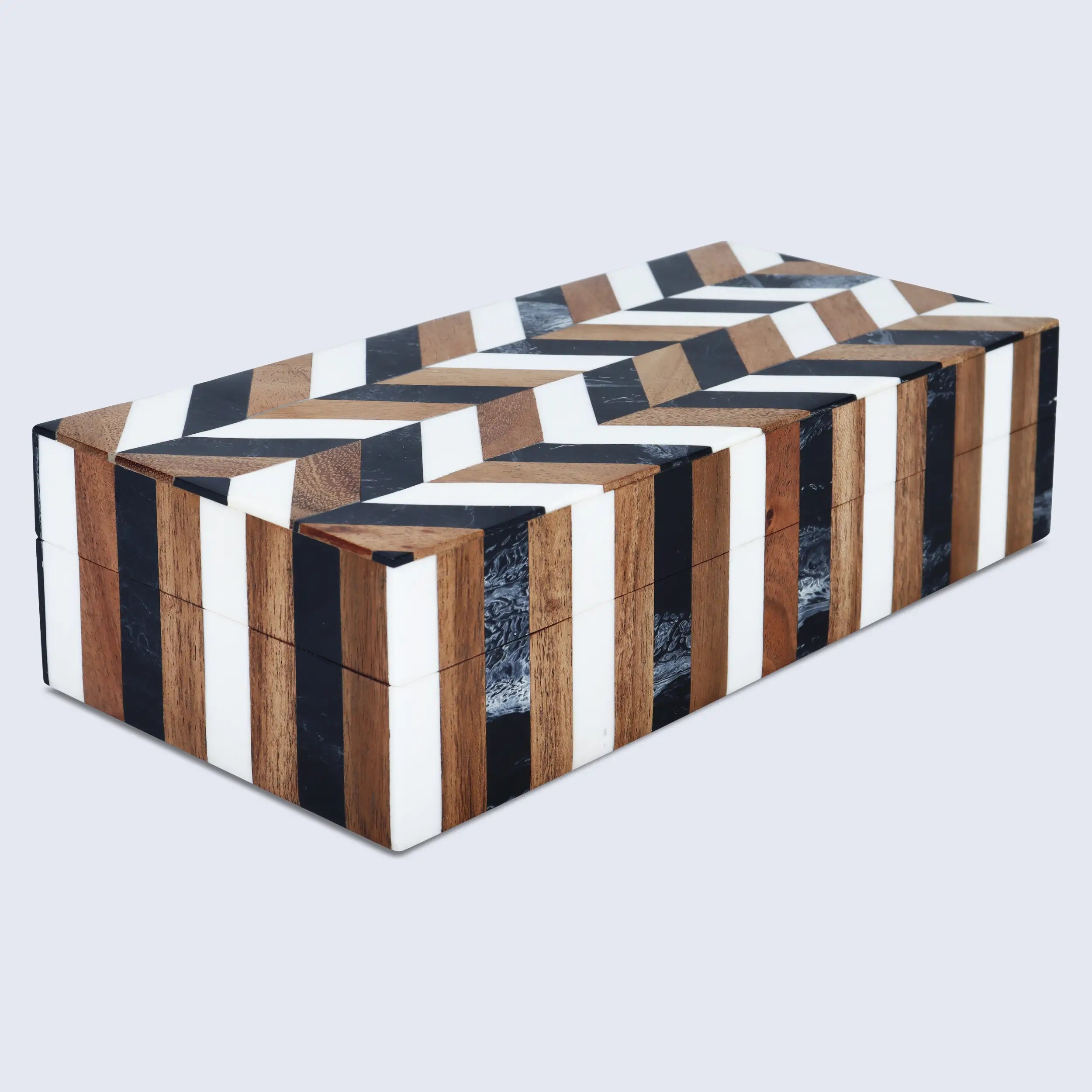 Marquet Cosmo Resin & Wood Inlay Decorative Storage Box - 8 Sizes