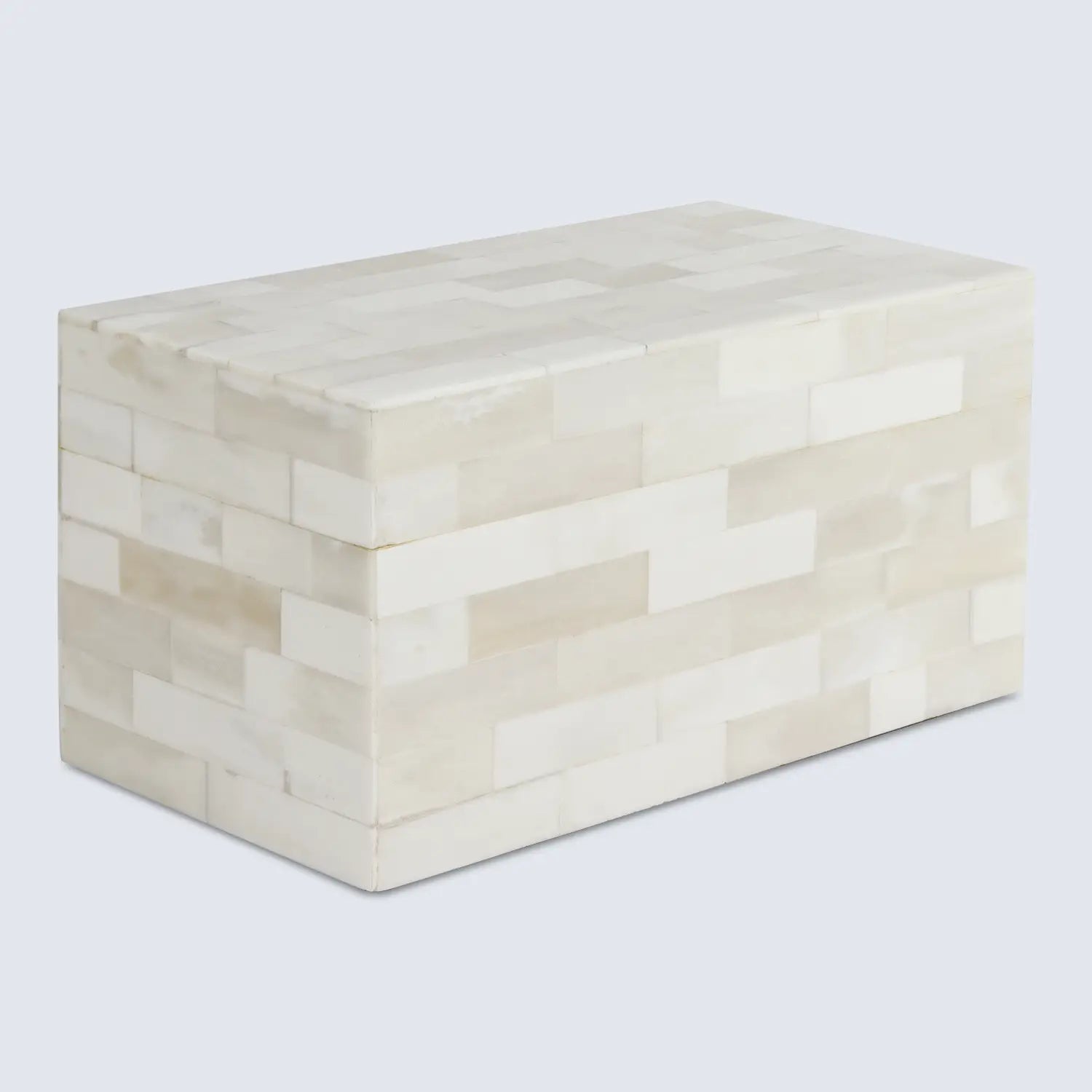 Plain Decorative Storage Box, Bone Inlay in 8 Sizes, White