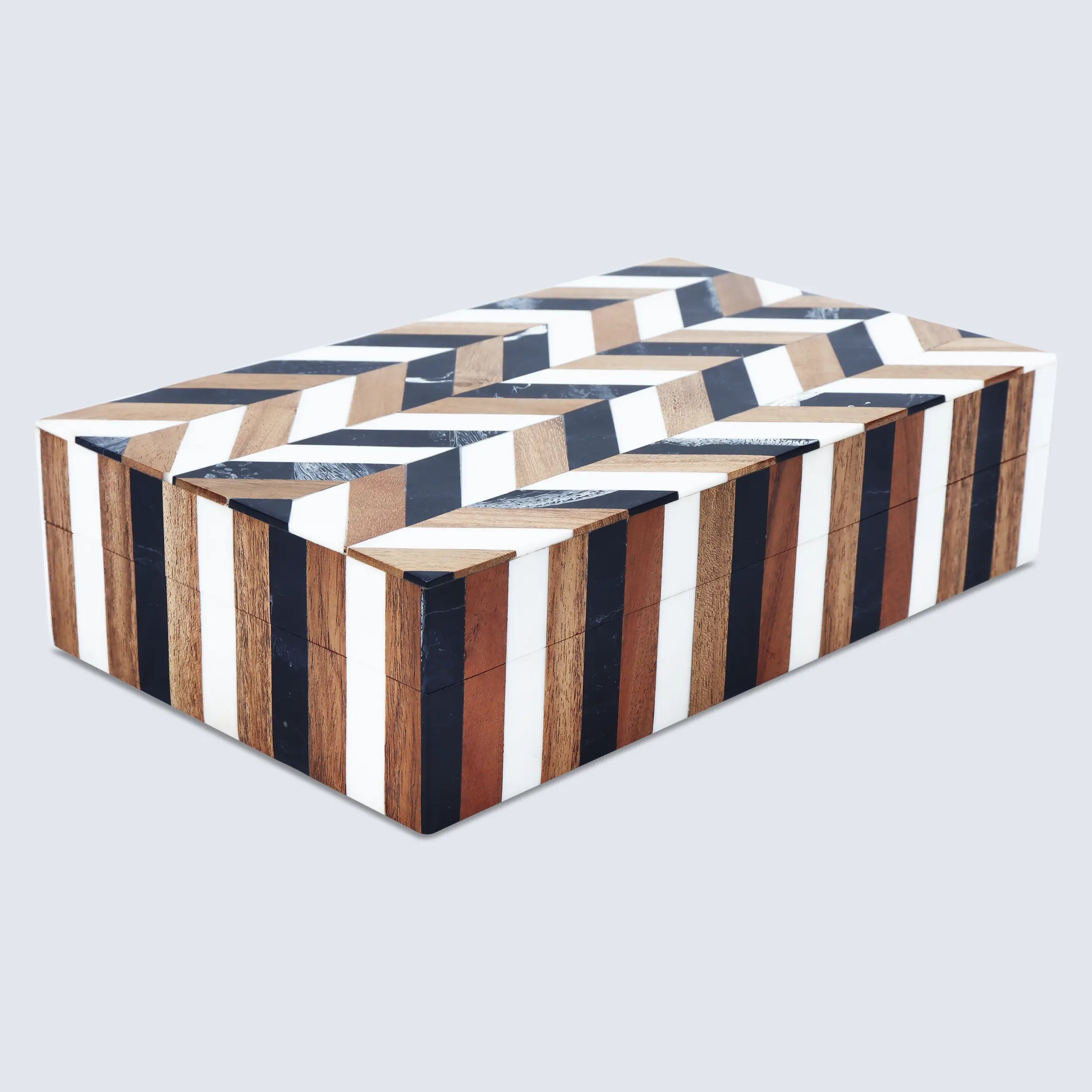 Marquet Cosmo Resin & Wood Inlay Decorative Storage Box - 8 Sizes