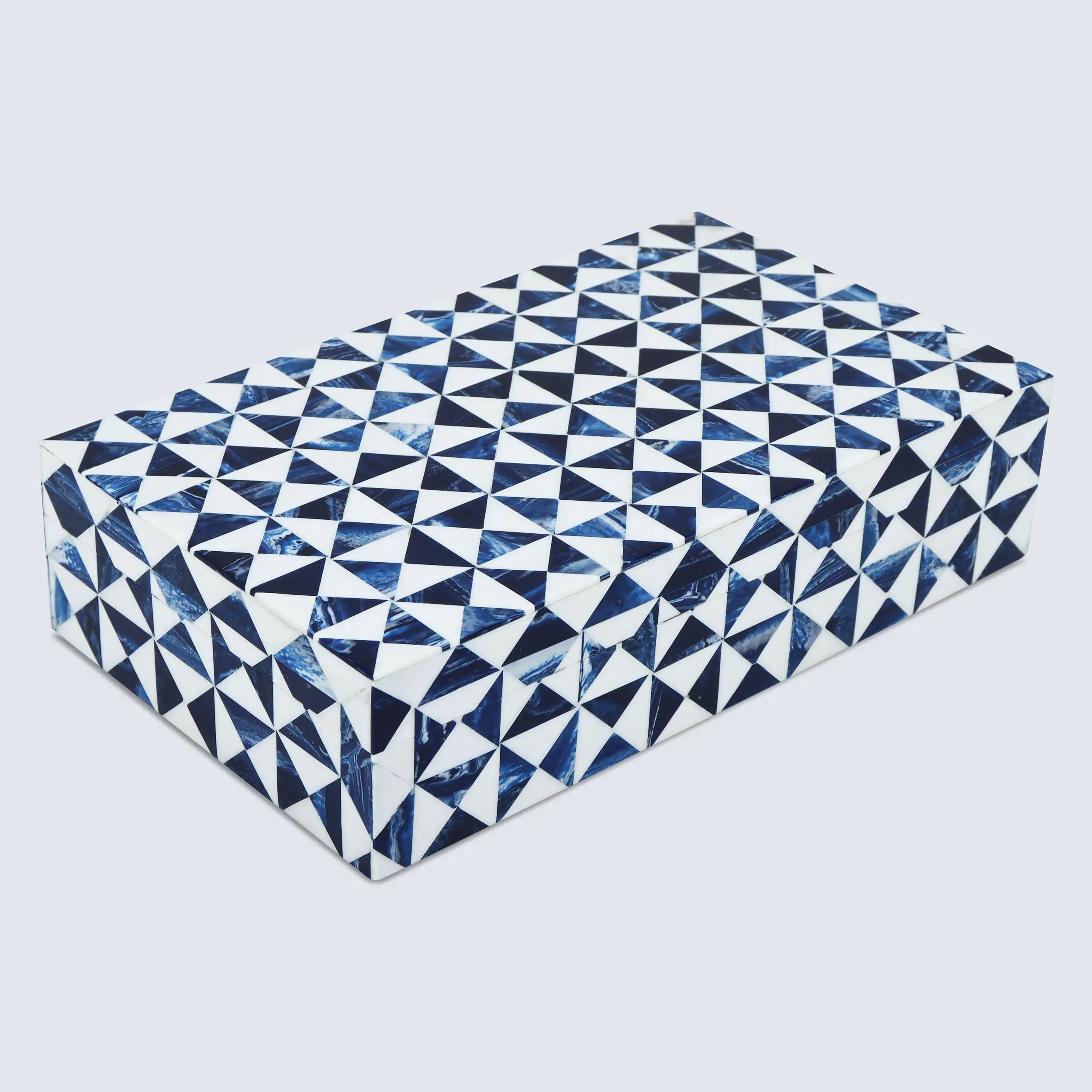 Marquet Indigo Resin Inlay Decorative Storage Box