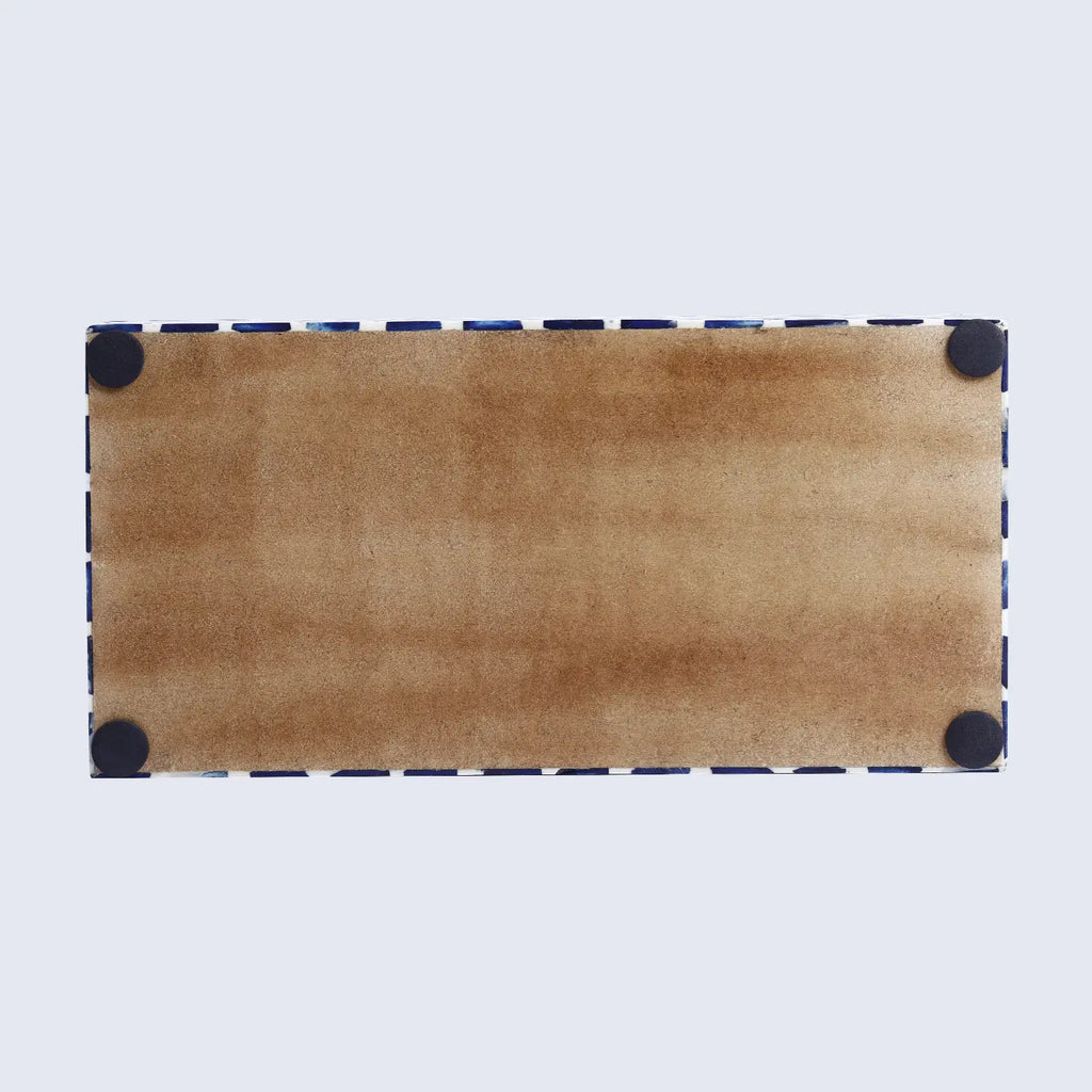 Star Pattern Decorative Storage Box, Bone & Resin Inlay in 7 Sizes, Blue