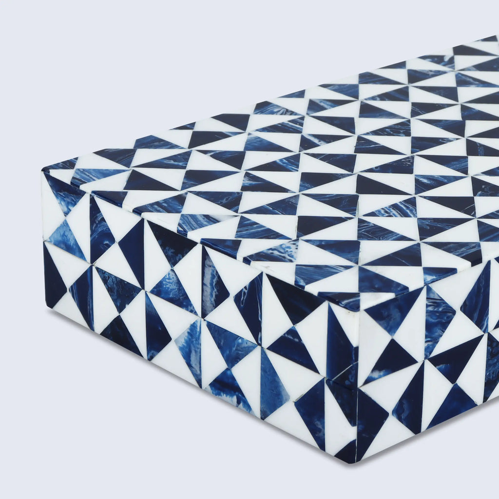 Marquet Indigo Resin Inlay Decorative Storage Box